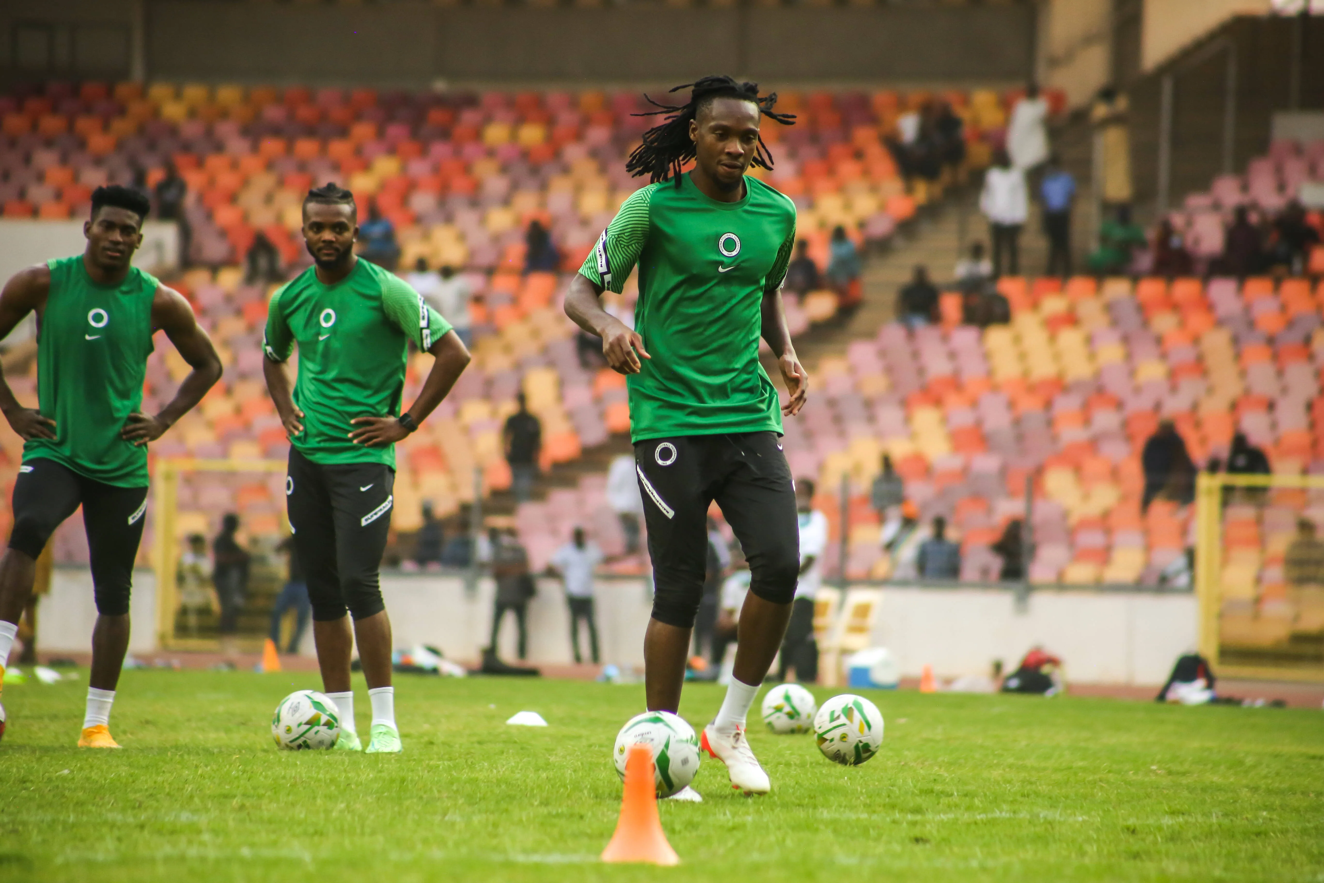 Olisa Ndah during the Super Eagles training in preparations for the 2022 Africa Cup of Nations