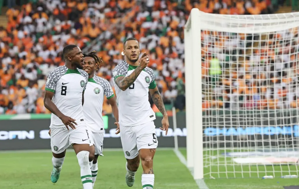 William Troost-Ekong scores the winning goal for Nigeria against AFCON 2024 hosts Ivory Coast