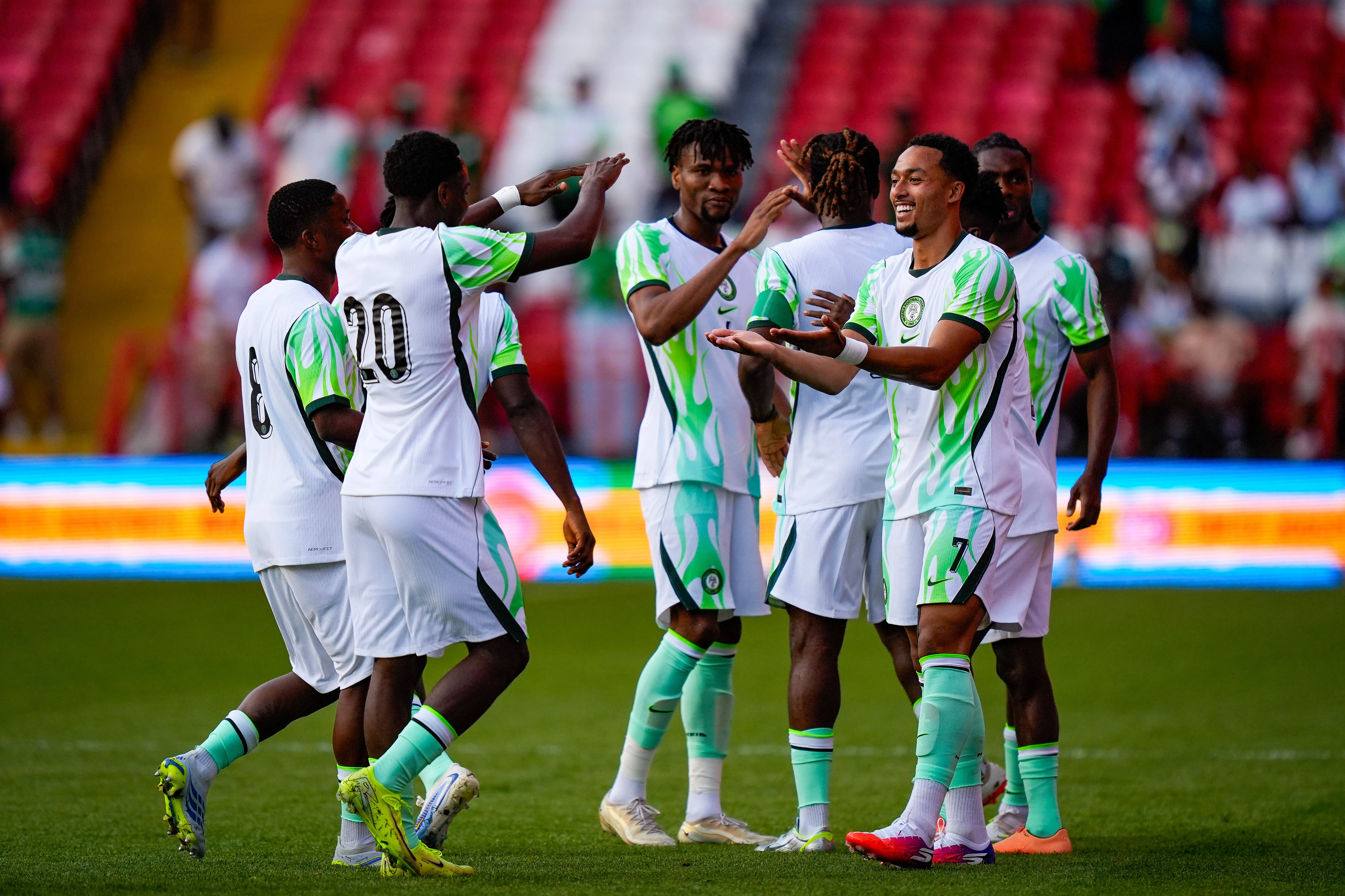 Super Eagles stars Femi Azeez, Chibuike Nwaiwu 
