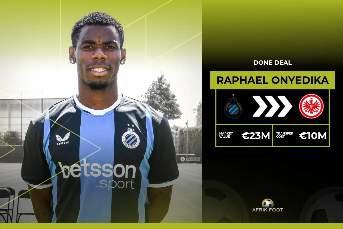 Raphael Onyedika&rsquo;s &euro;9m Frankfurt transfer: Fee breakdown, contract length, salary and jersey no.