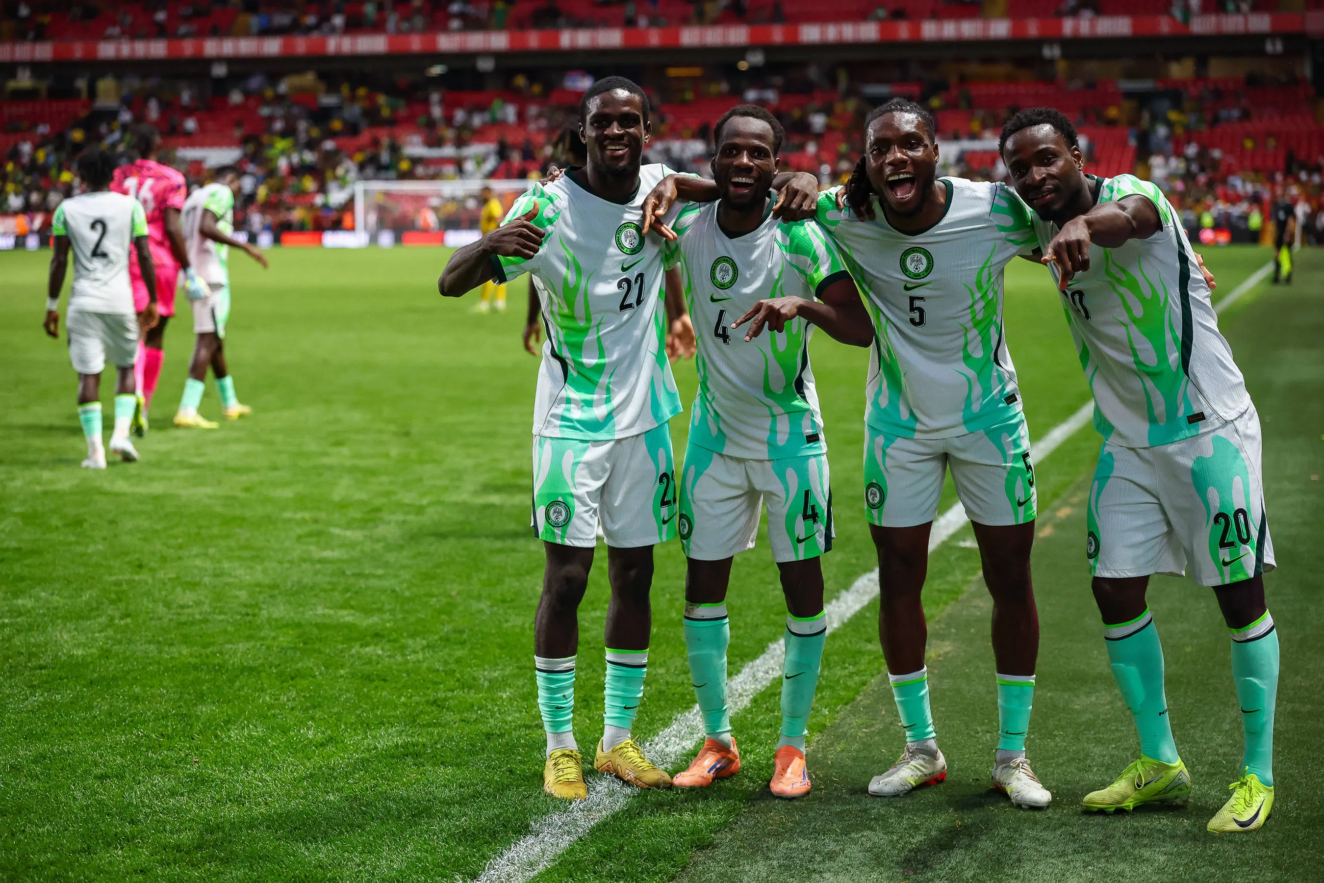 Nigeria midfielder Alhassan Yusuf 4 celebrates after scoring a goal during the Unity Cup London 2026 Final match between Jamaica and Nigeria at The Valley, London, UK on 30 May 2026