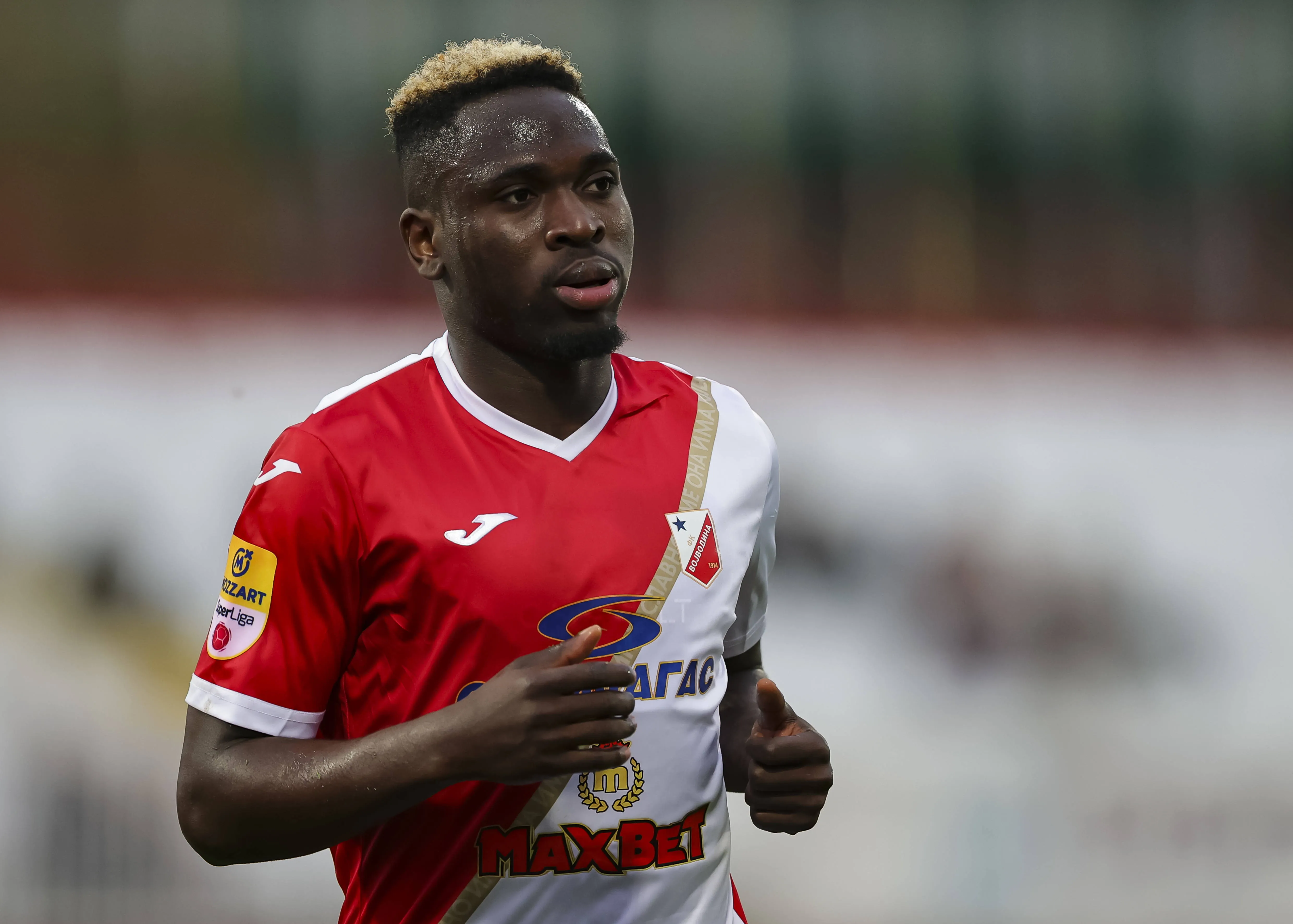 Bamidele Yusuf of Vojvodina celebrates