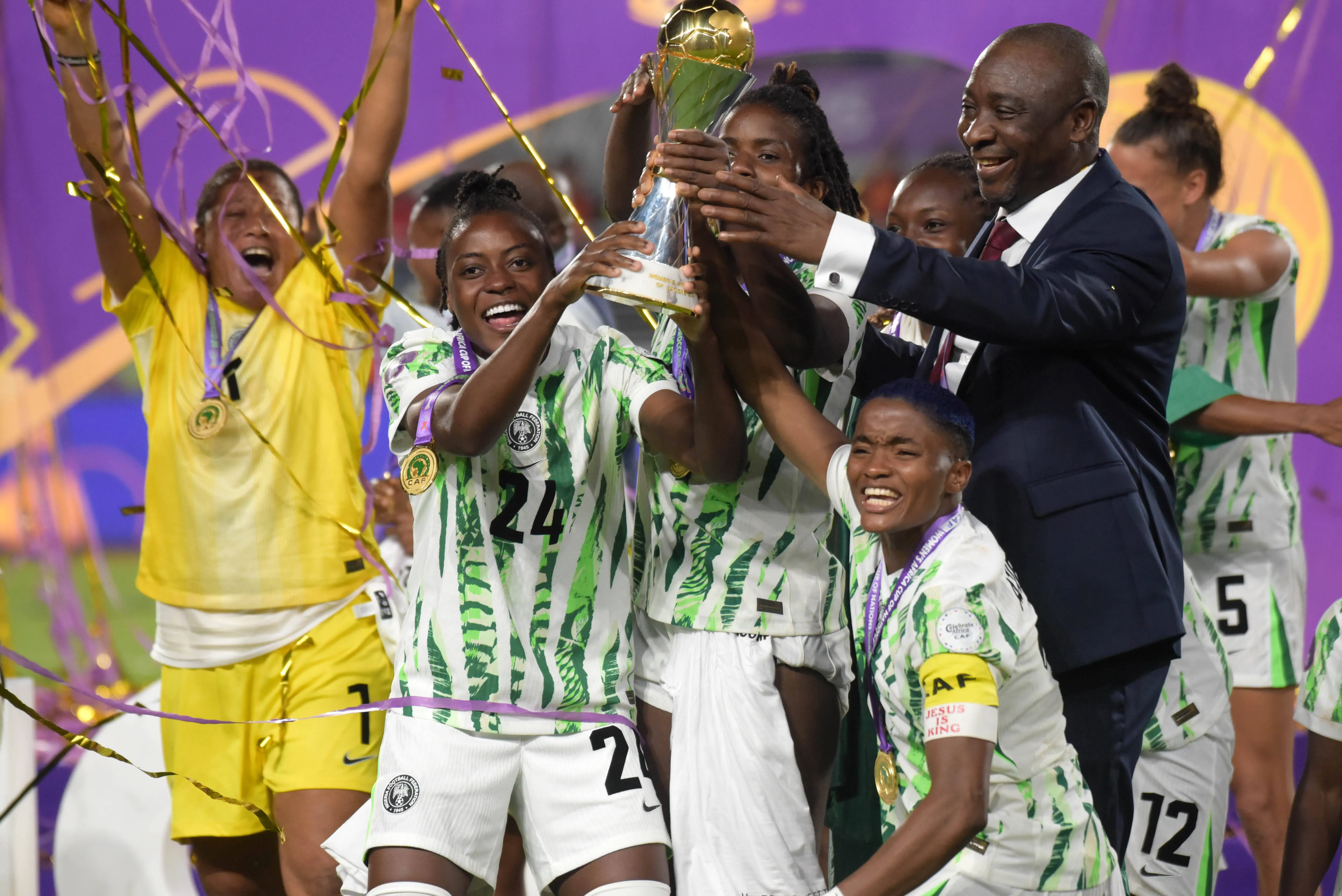 Super Falcons celebrate WAFCON win