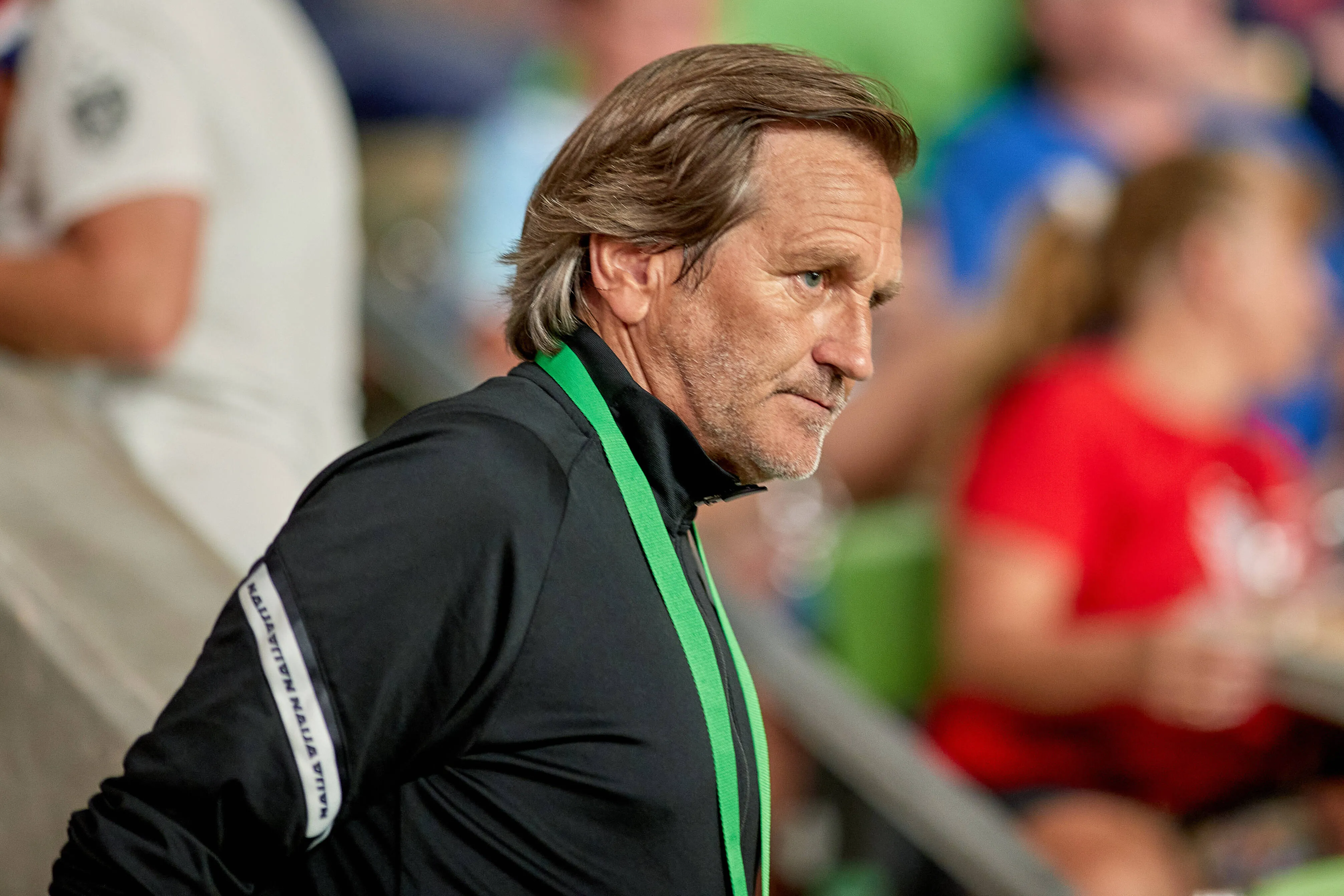 Former Nigeria head coach Randy Waldrum looks on. 
