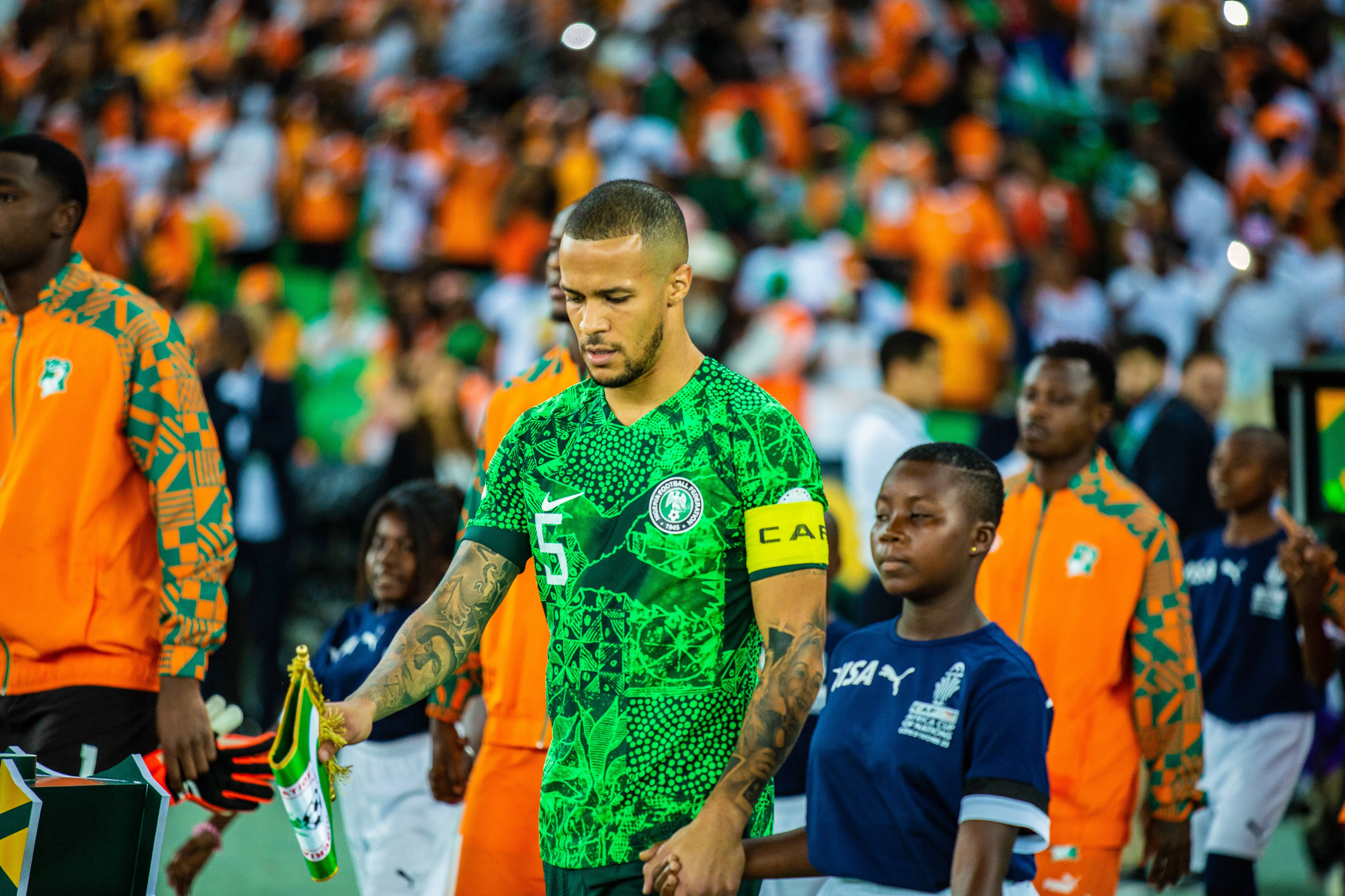 Troost Ekong during the final between Cote D Ivoire vs Nigeria at the 34th edition of AFCON in Cote D Ivoire