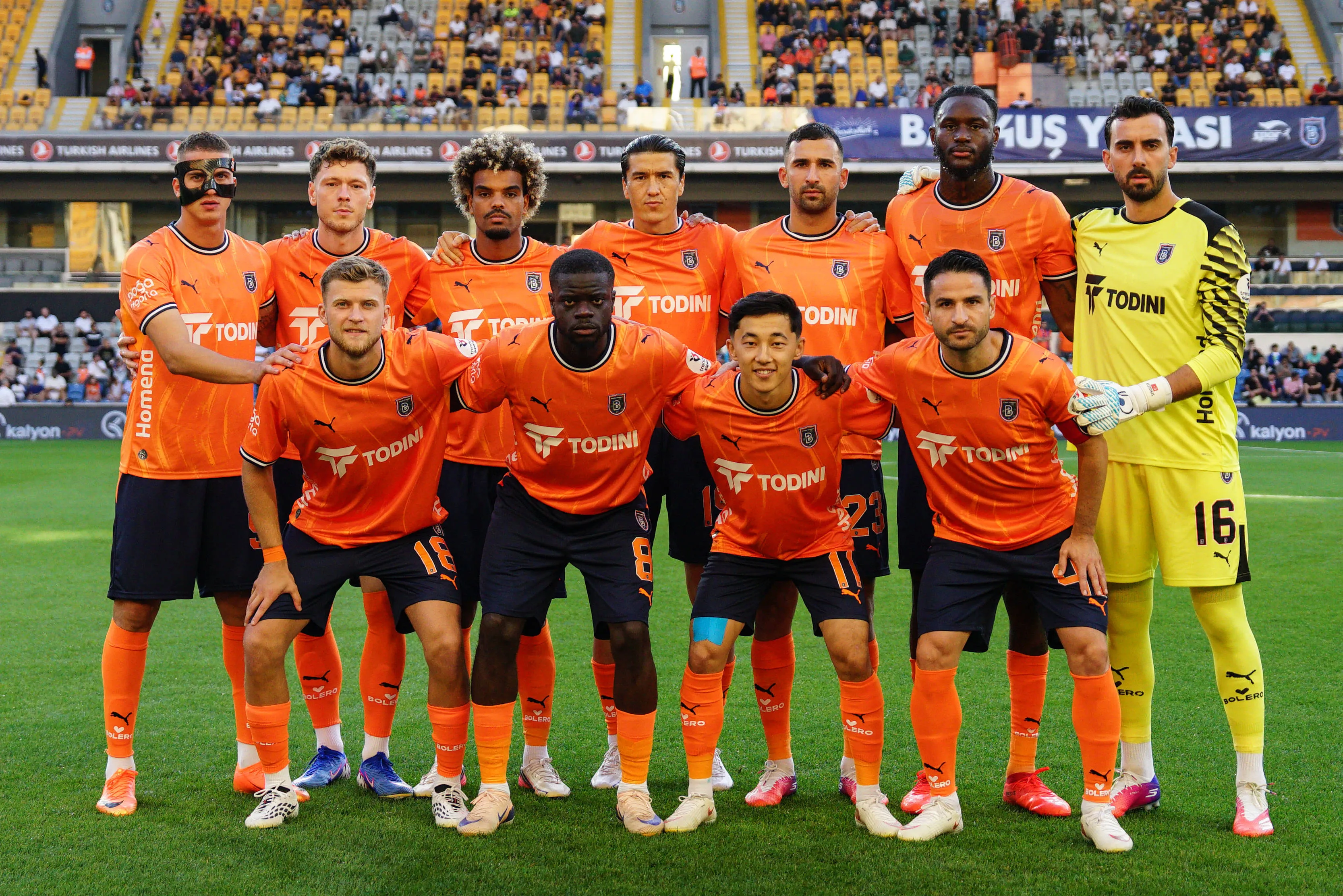 Players of Basaksehir pose