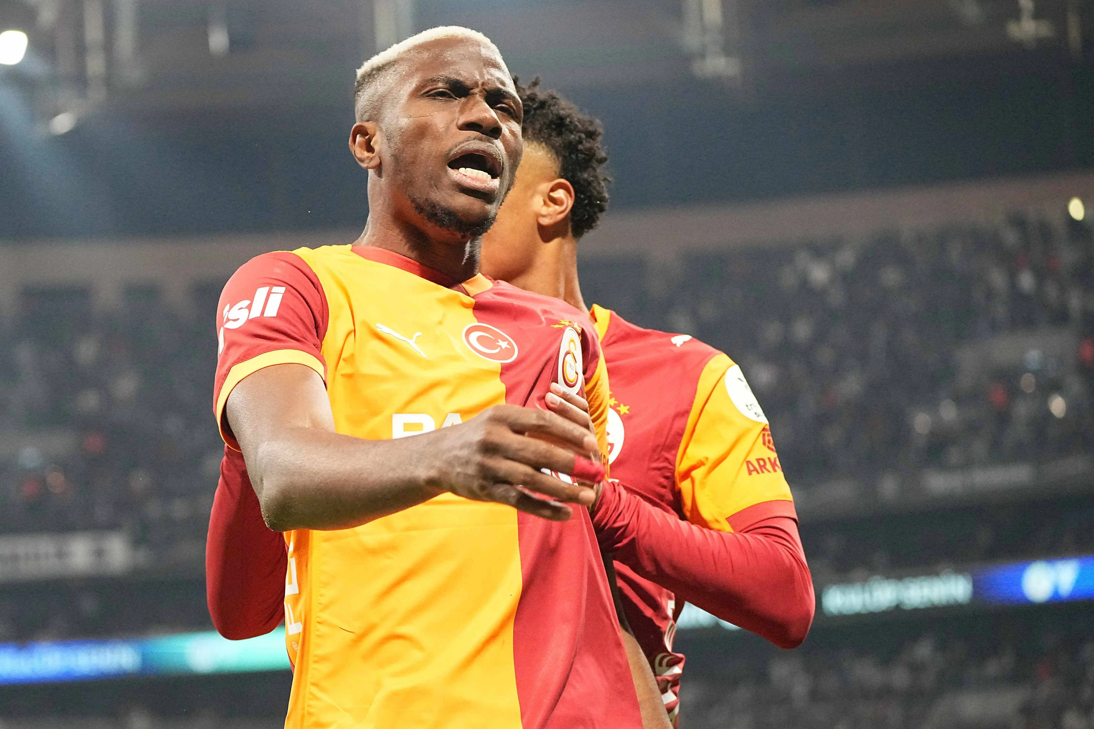 Victor Osimhen of Galatasaray during the Turkish super league match between Besiktas and Galatasaray at Tupras Stadium on March 07, 2026 in Istanbul, Turkey. Istanbul Turkey