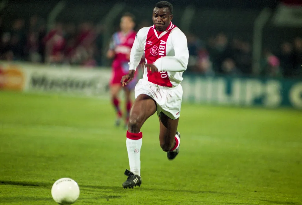 Super Eagles star Finidi George in action for Ajax