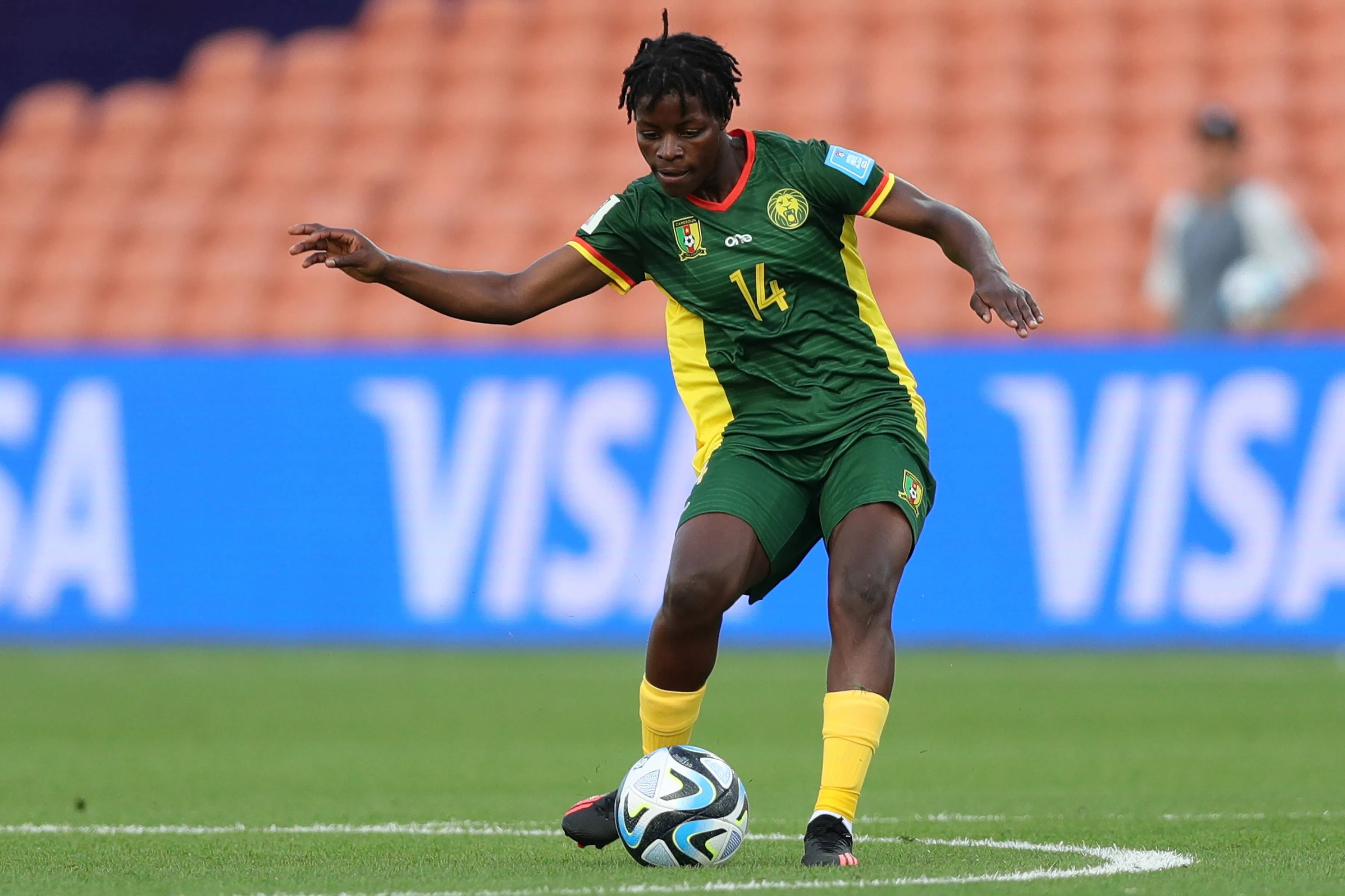 FIFA Women s World Cup Play Off Tournament match between Thailand and Cameroon Monique Ngock of Cameroon during the FIFA Women s World Cup Play Off Tournament match between Thailand and Cameroon at Waikato Stadium in Hamilton, New Zealand on Saturday February 18, 2023. Hamilton Waikato Stadium Waikato New Zealand 