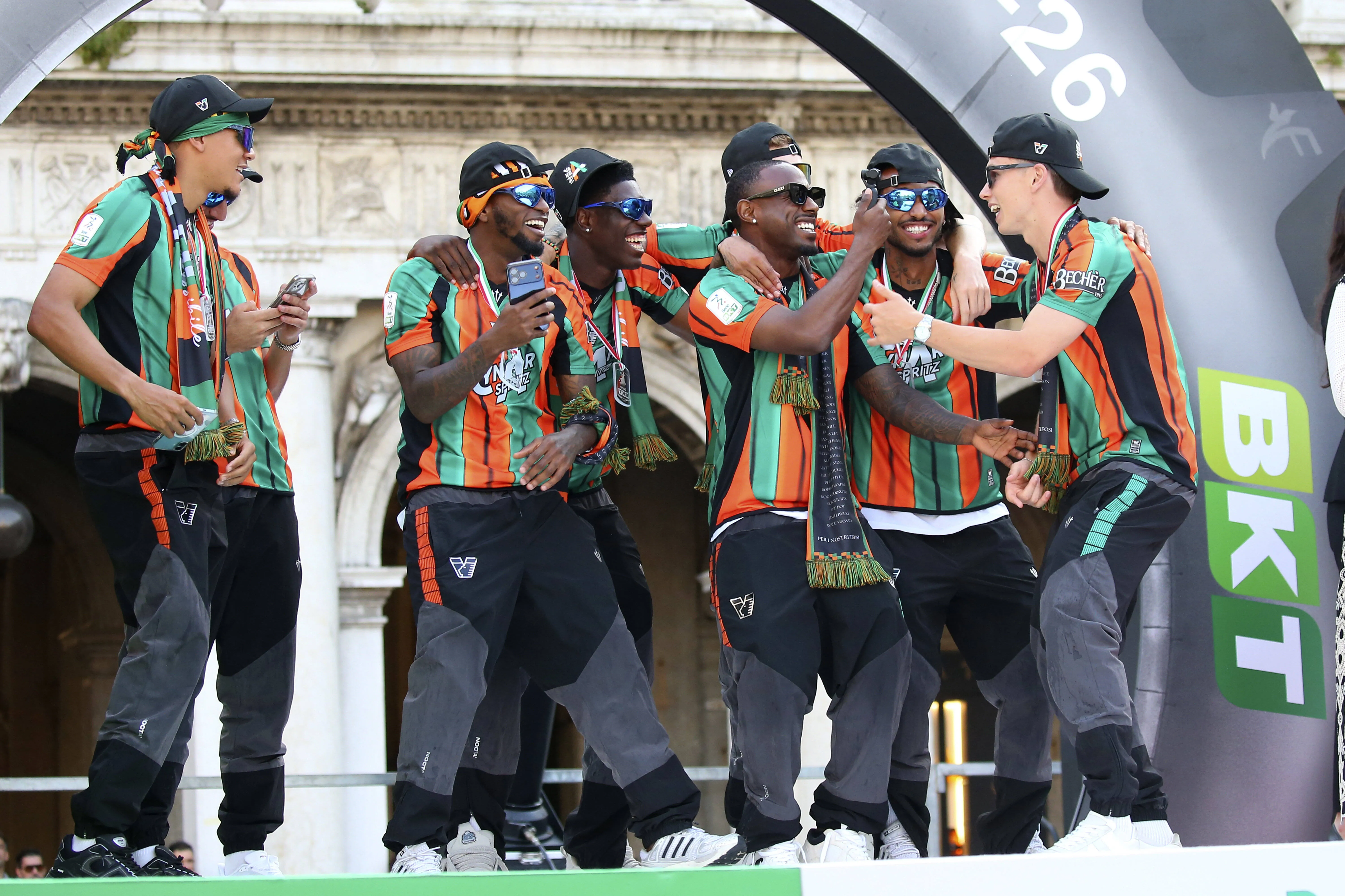 Venezia celebrate their Serie B triumph