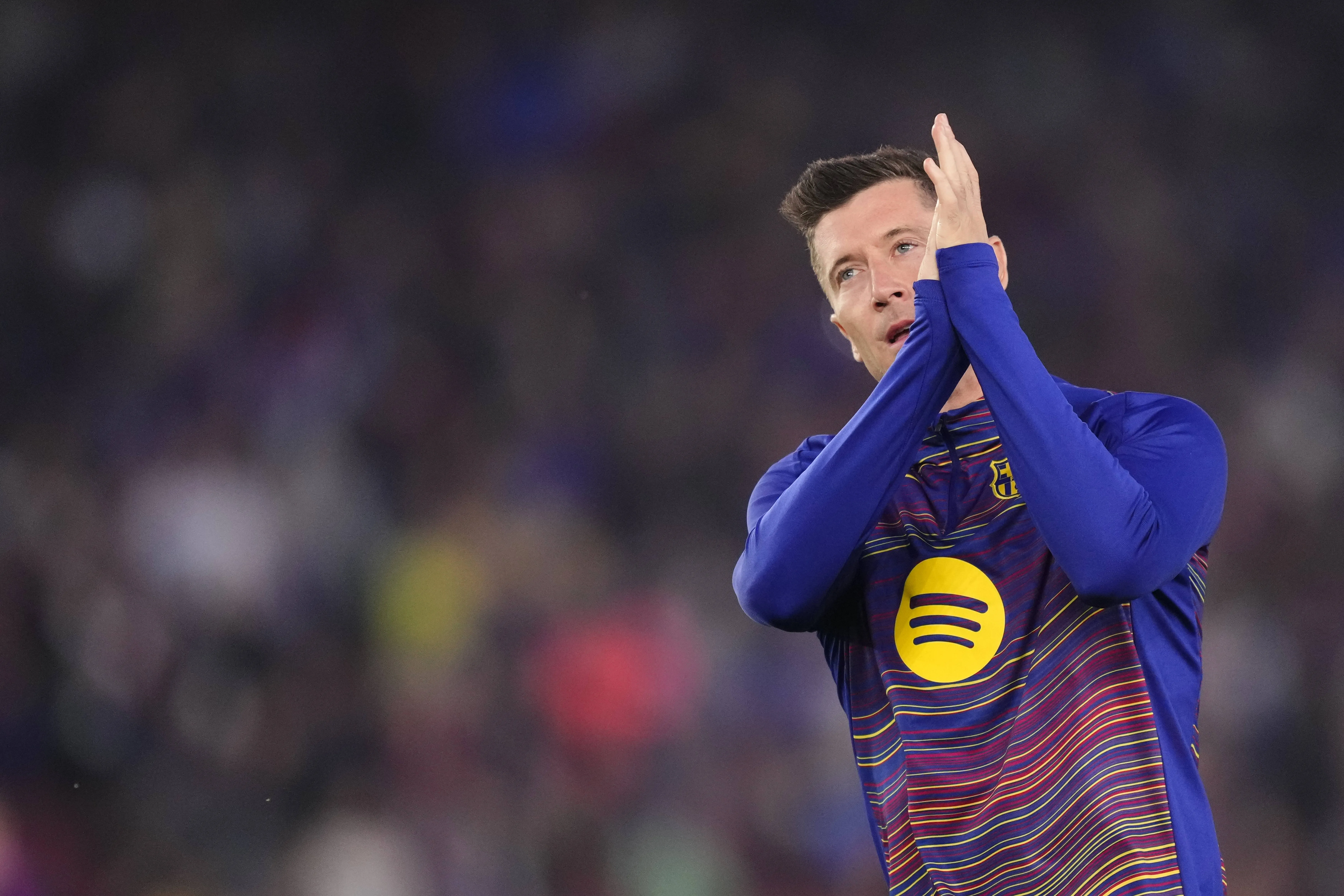 Barcelona forward Robert Lewandowski 