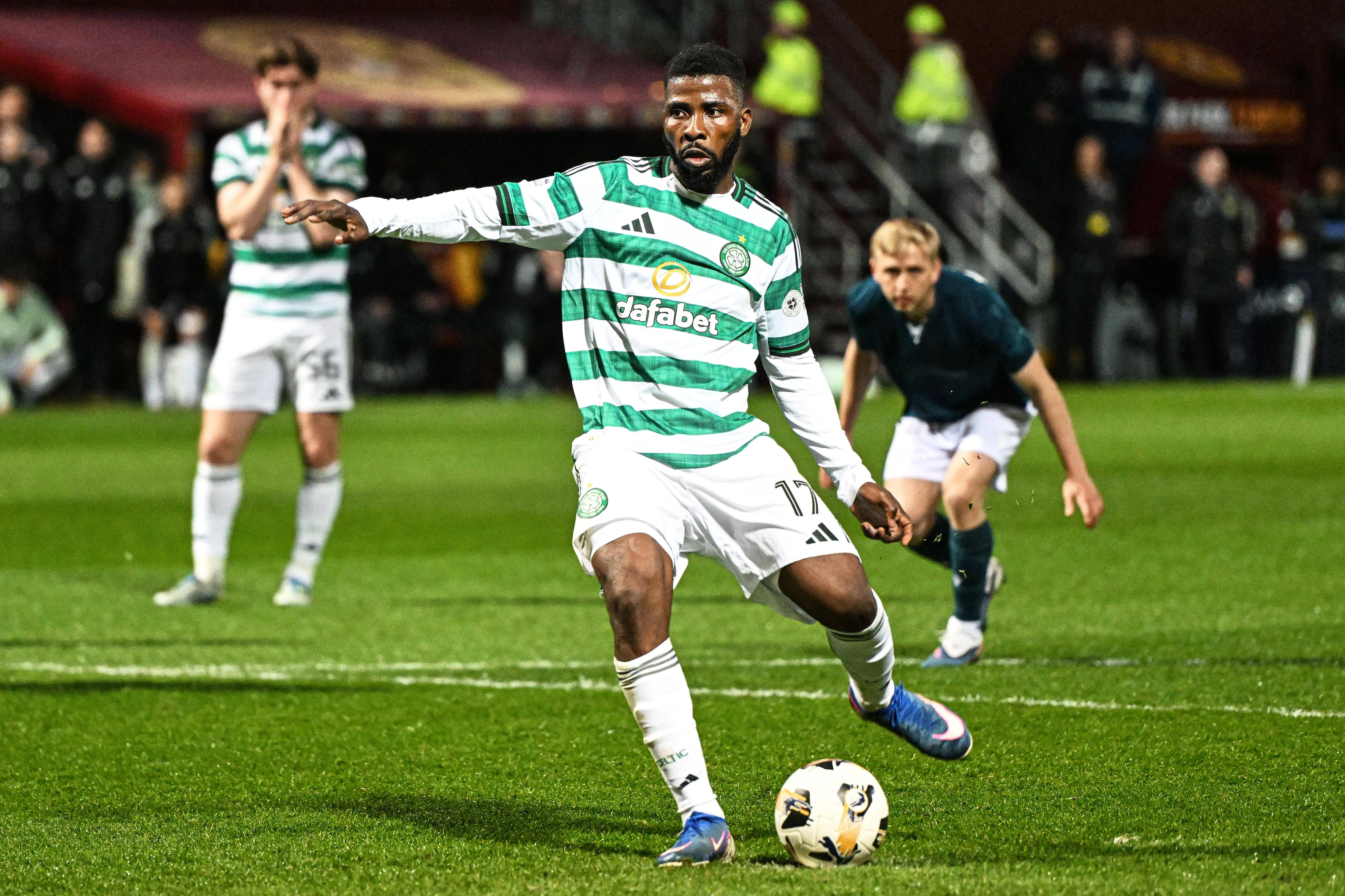Kelechi Iheanacho of Celtic scores his sides third goal against Motherwell