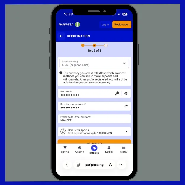 PariPesa review registration with promo code