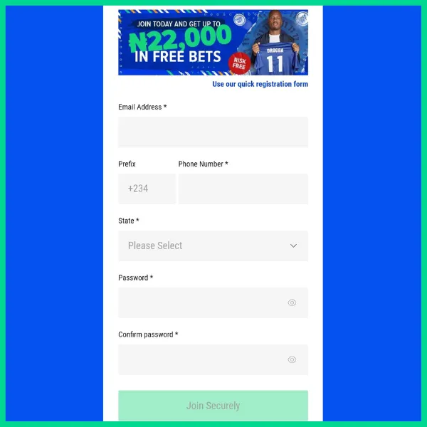 Register on Nairabet app