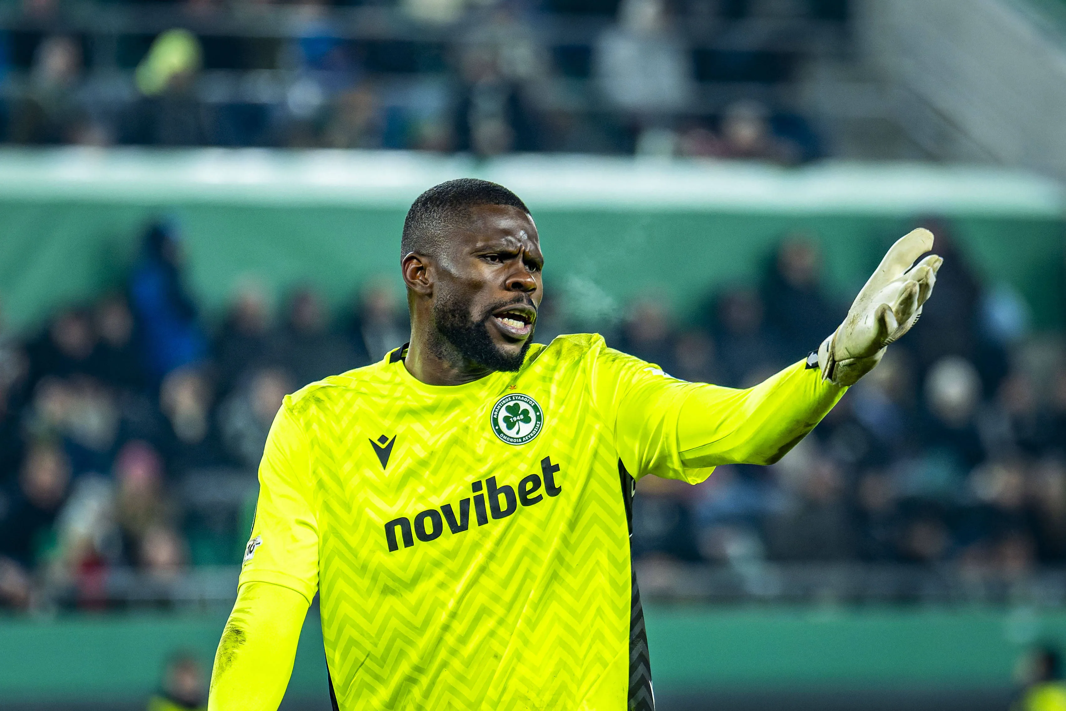 UEFA Conference League, SK Rapid Wien vs AC Omonia Nicosia. Image shows Francis Uzoho