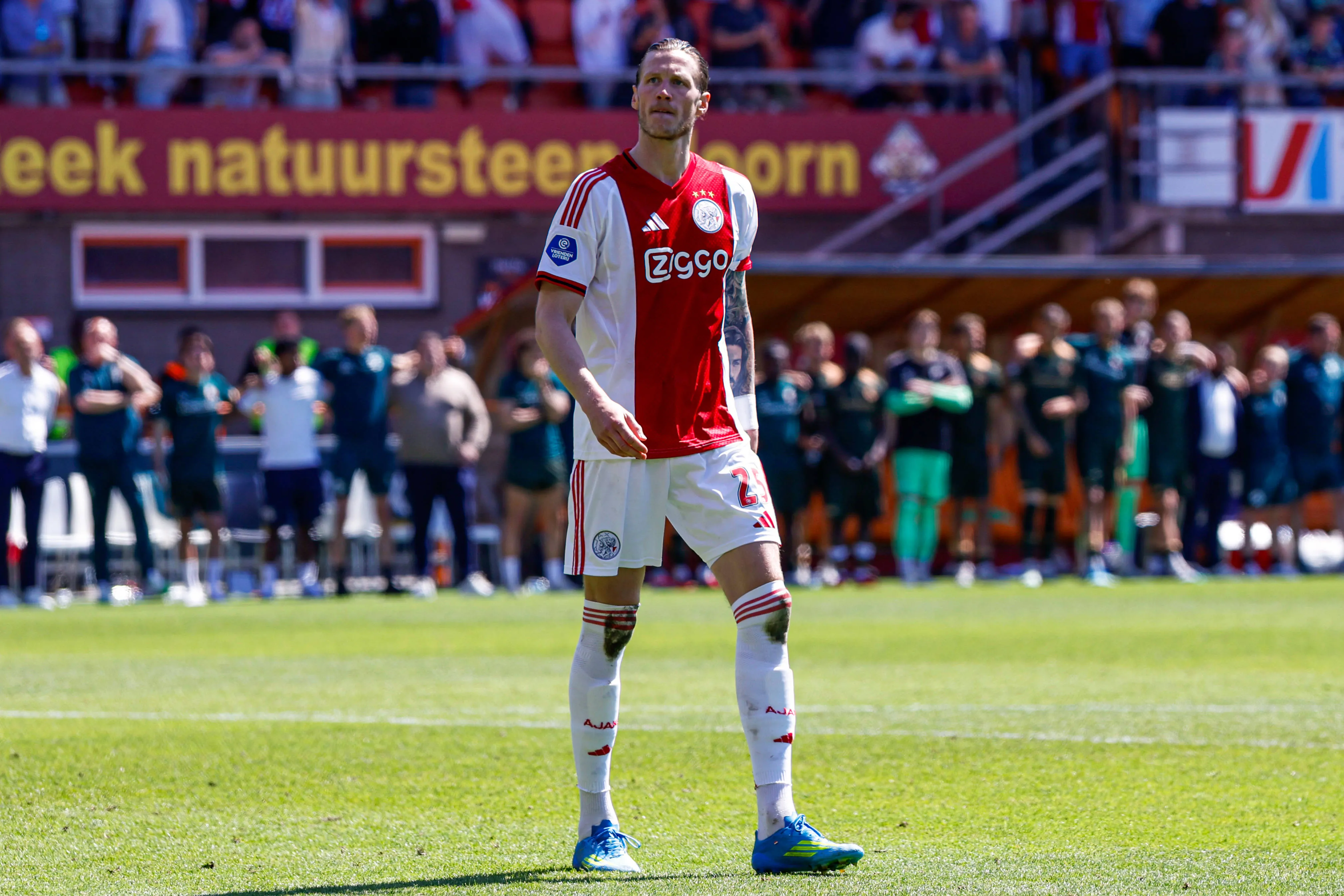 Wout Weghorst of AFC Ajax celebrates his scored penalty during the Dutch Eredivisie Play-Offs match between AFC Ajax and FC Utrecht at Kras Stadion on May 24, 2026 in Volendam, Netherlands.