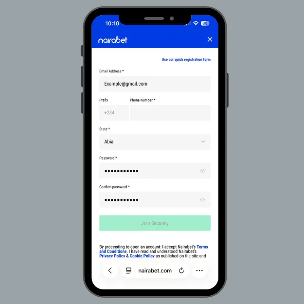nairabet registration