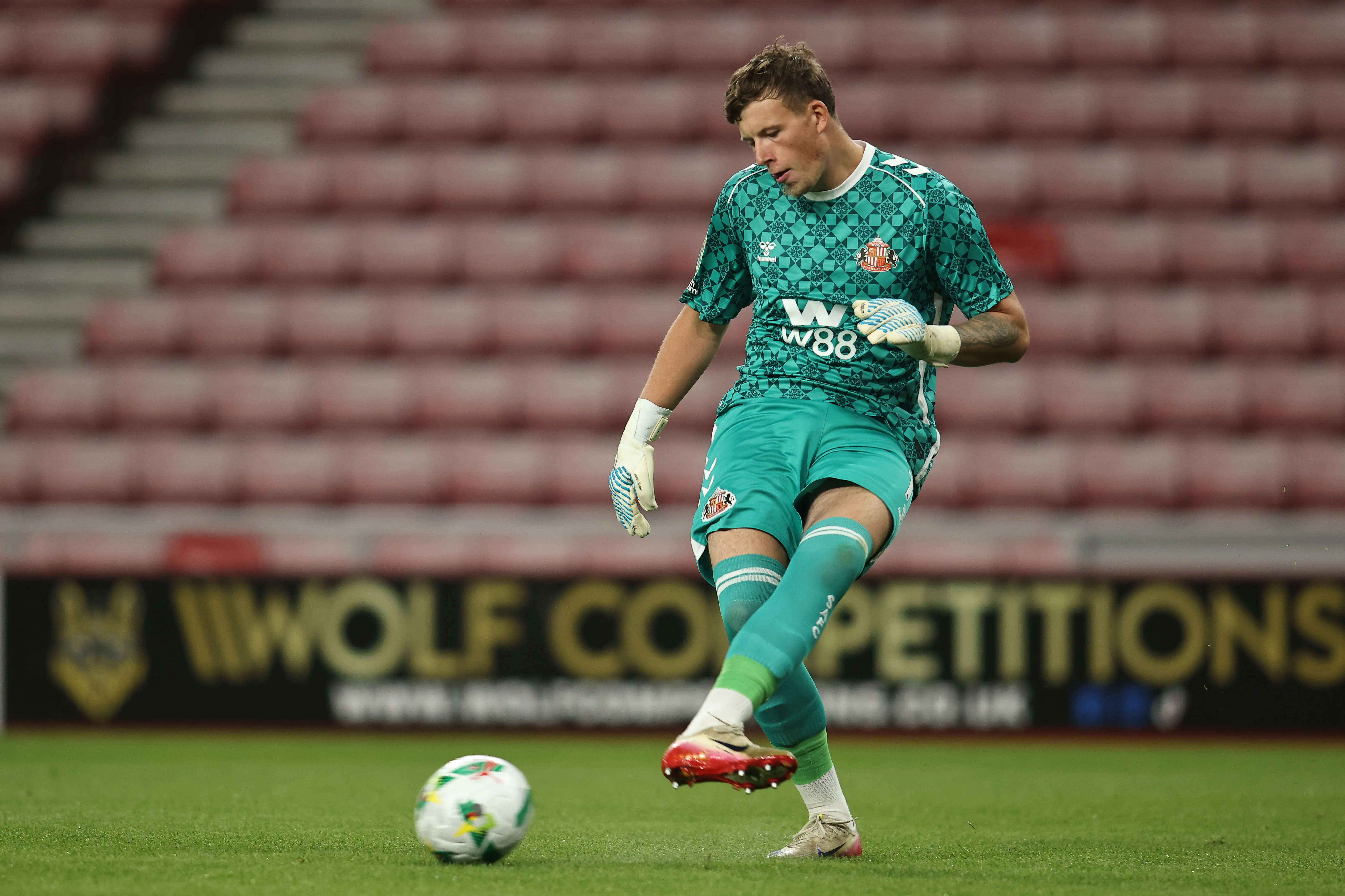 Sunderland v Huddersfield Town - Carabao Cup Second Round Anthony Patterson of Sunderland plays during the Carabao Cup match between Sunderland and Huddersfield Town at the Stadium Of Light in Sunderland, England, on August 26, 2025. Sunderland Tyne and Wear United Kingdom.