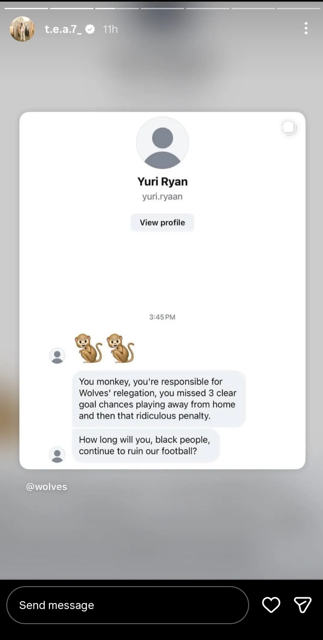 Racists abuses on Tolu Arokodare 