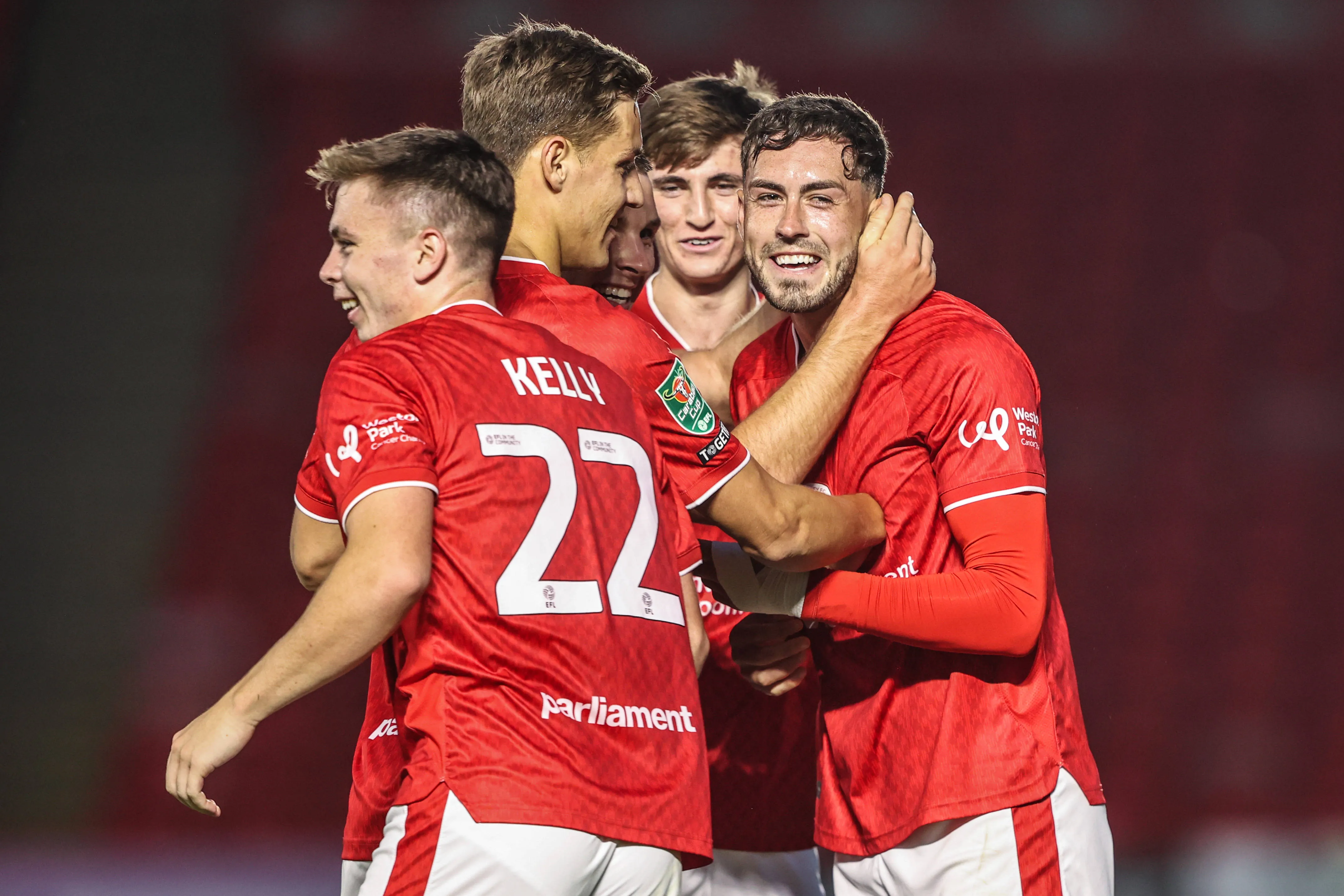 Corey O Keeffe of Barnsley and teammates
