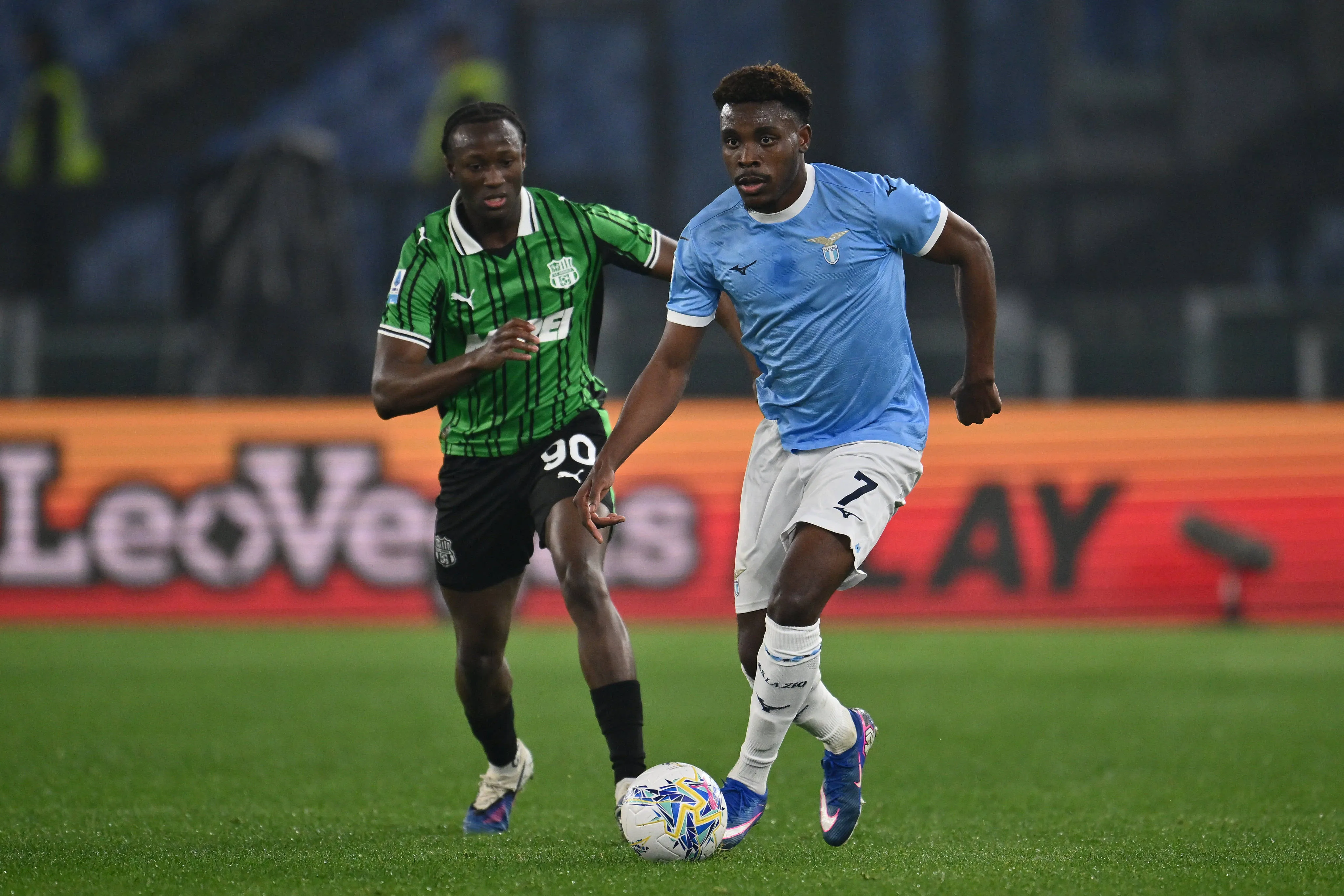 Fisayo Dele-Bashiru in action for Lazio in a Serie A clash