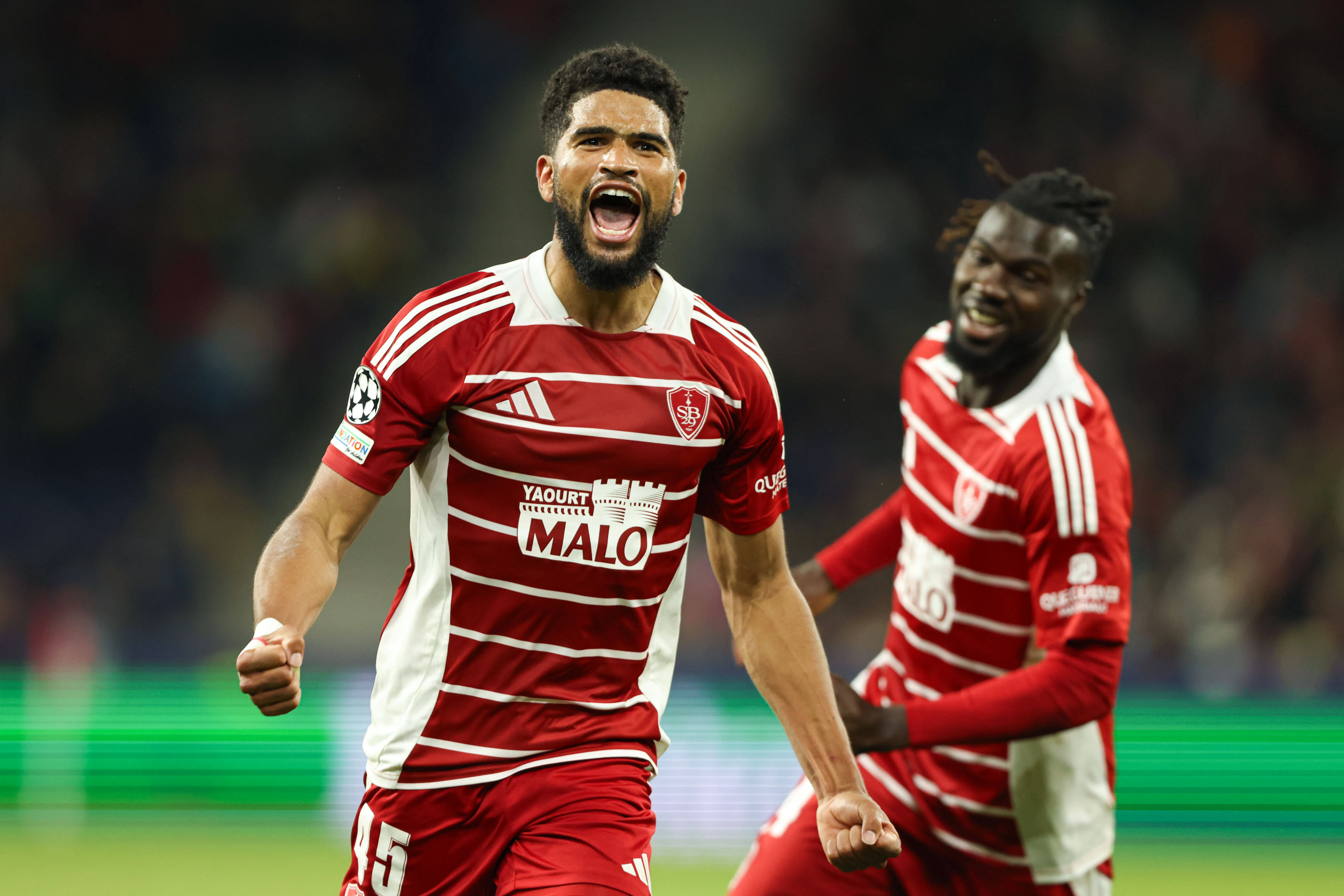 Mahdi Camara of Brest celebrates