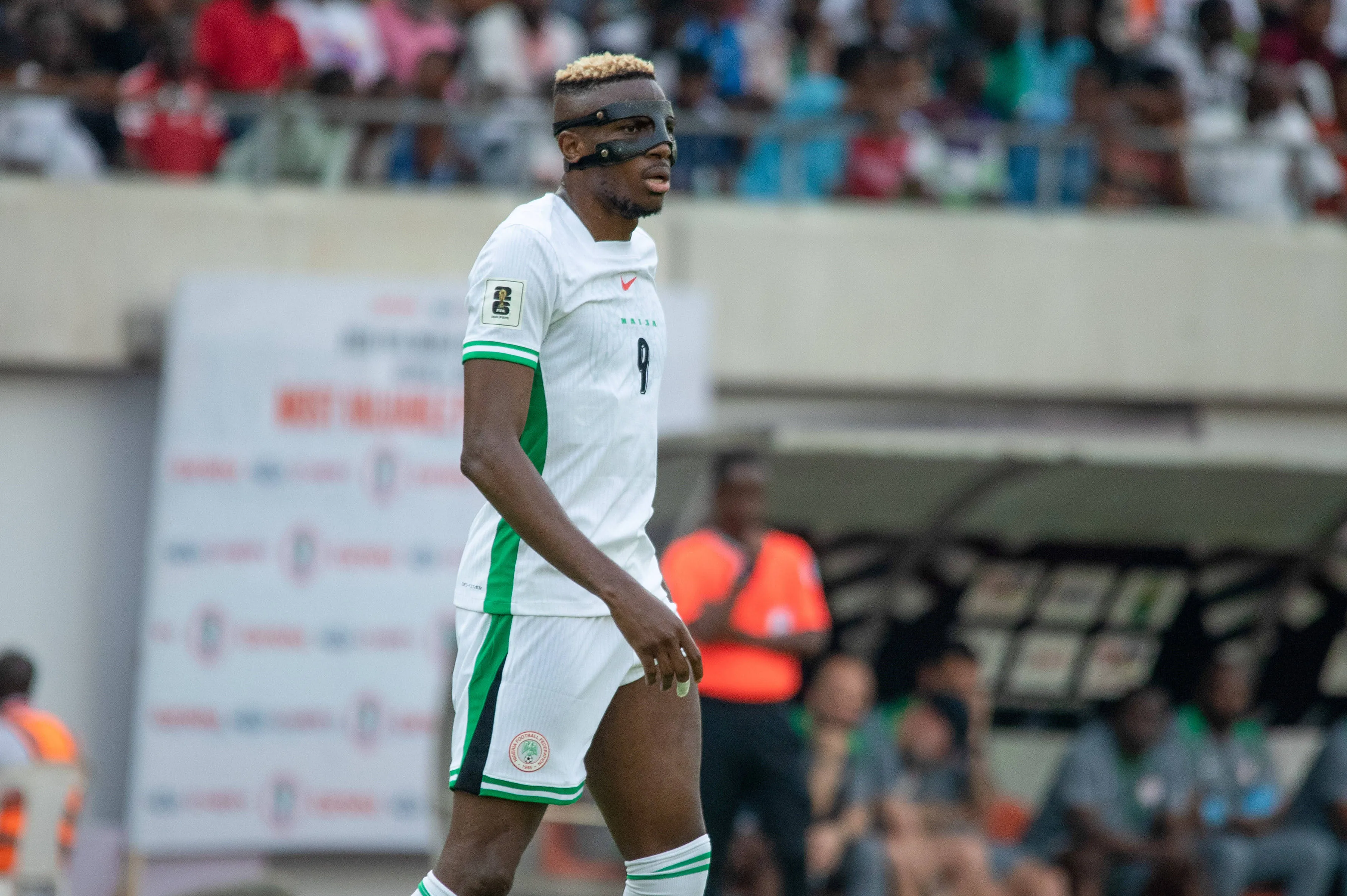 Victor Osimhen of Nigeria during the FIFA World Cup qualifiers match against Zimbabwe at Godswill Akpabio International Stadium