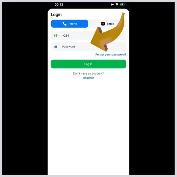 1Win Login - Step 2