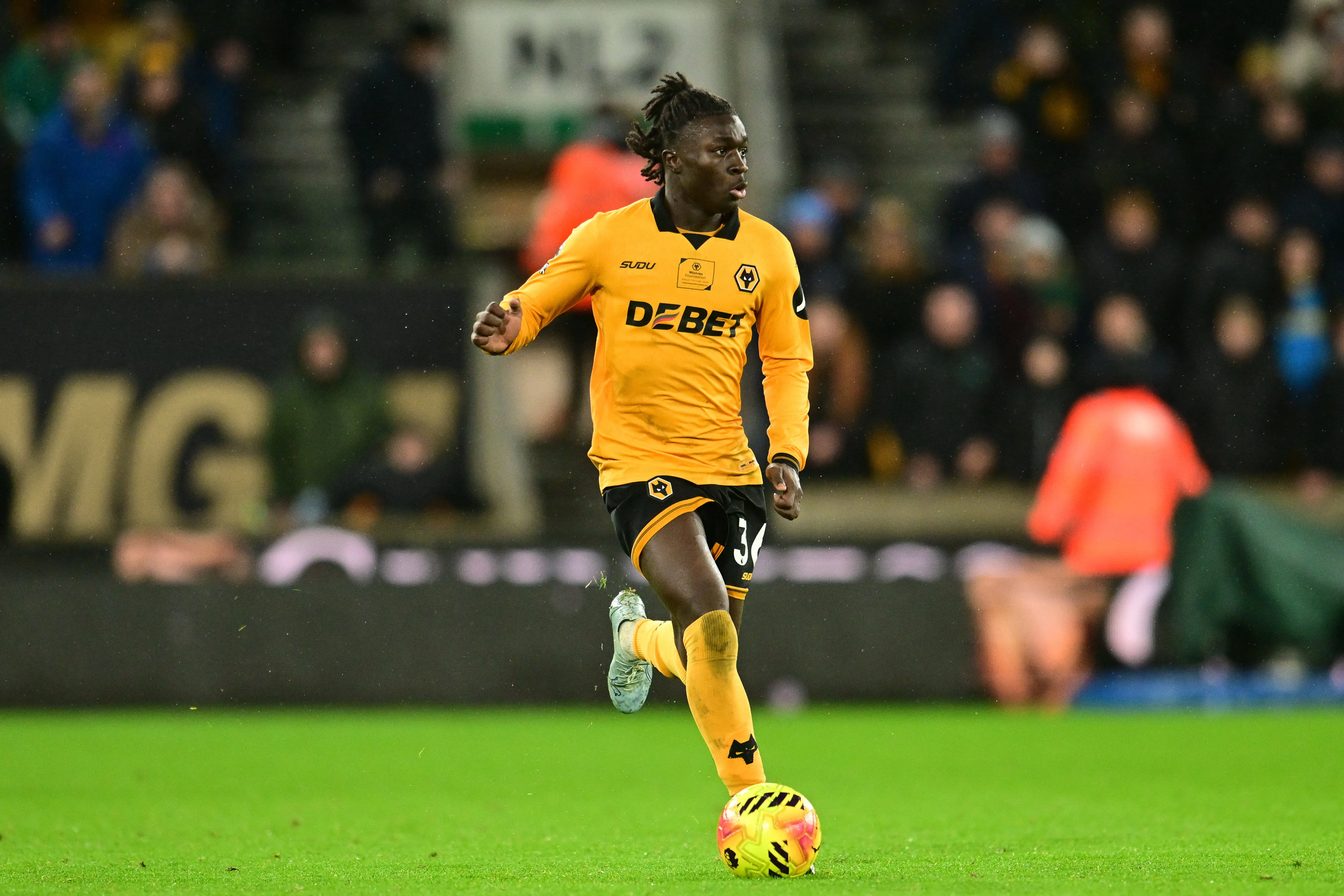  Wolverhampton Wanderers midfielder Mateus Mane 36 sprints forward with the ball during.