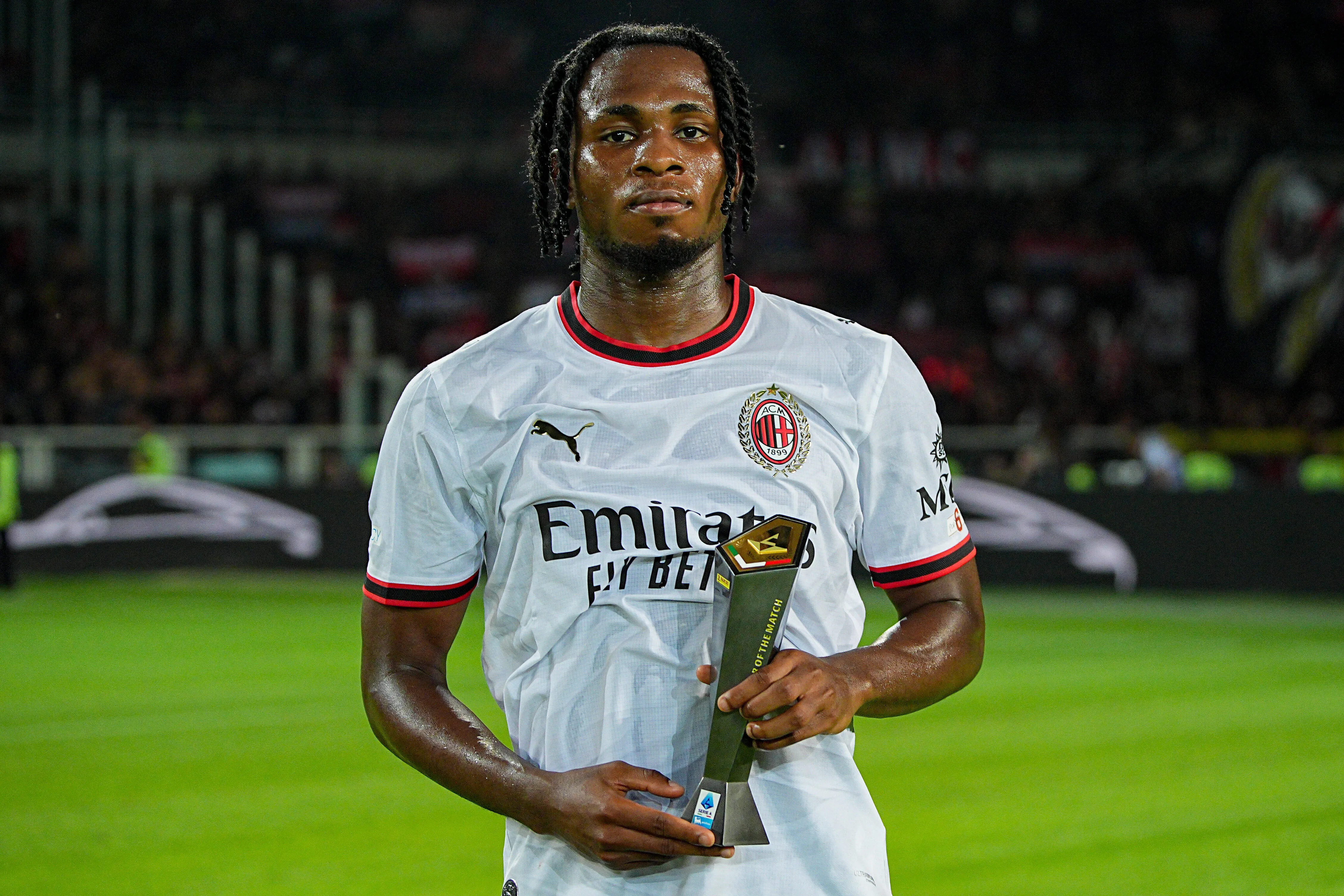  Samuel Chukwueze is the Panini player of the match after the Serie A soccer match between Torino and Milan