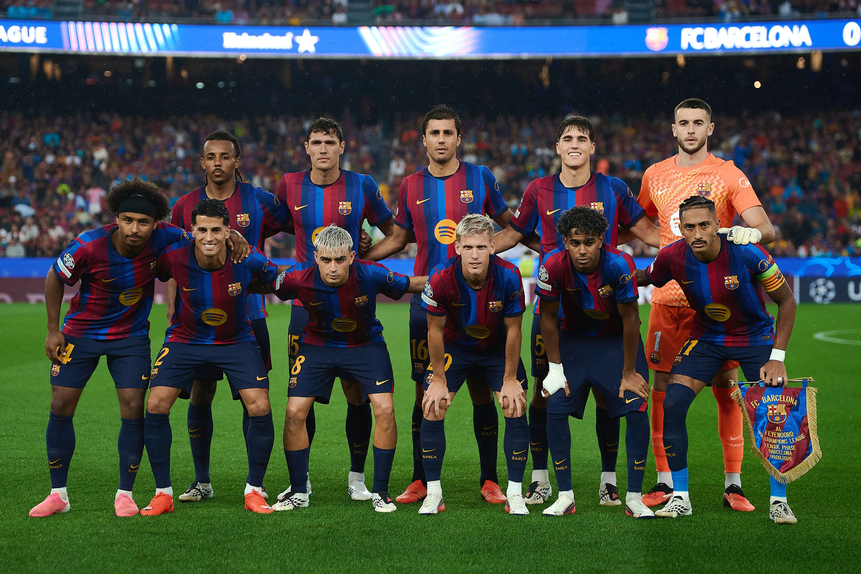 BArcelona first team with Yamal, Adeyemi.
