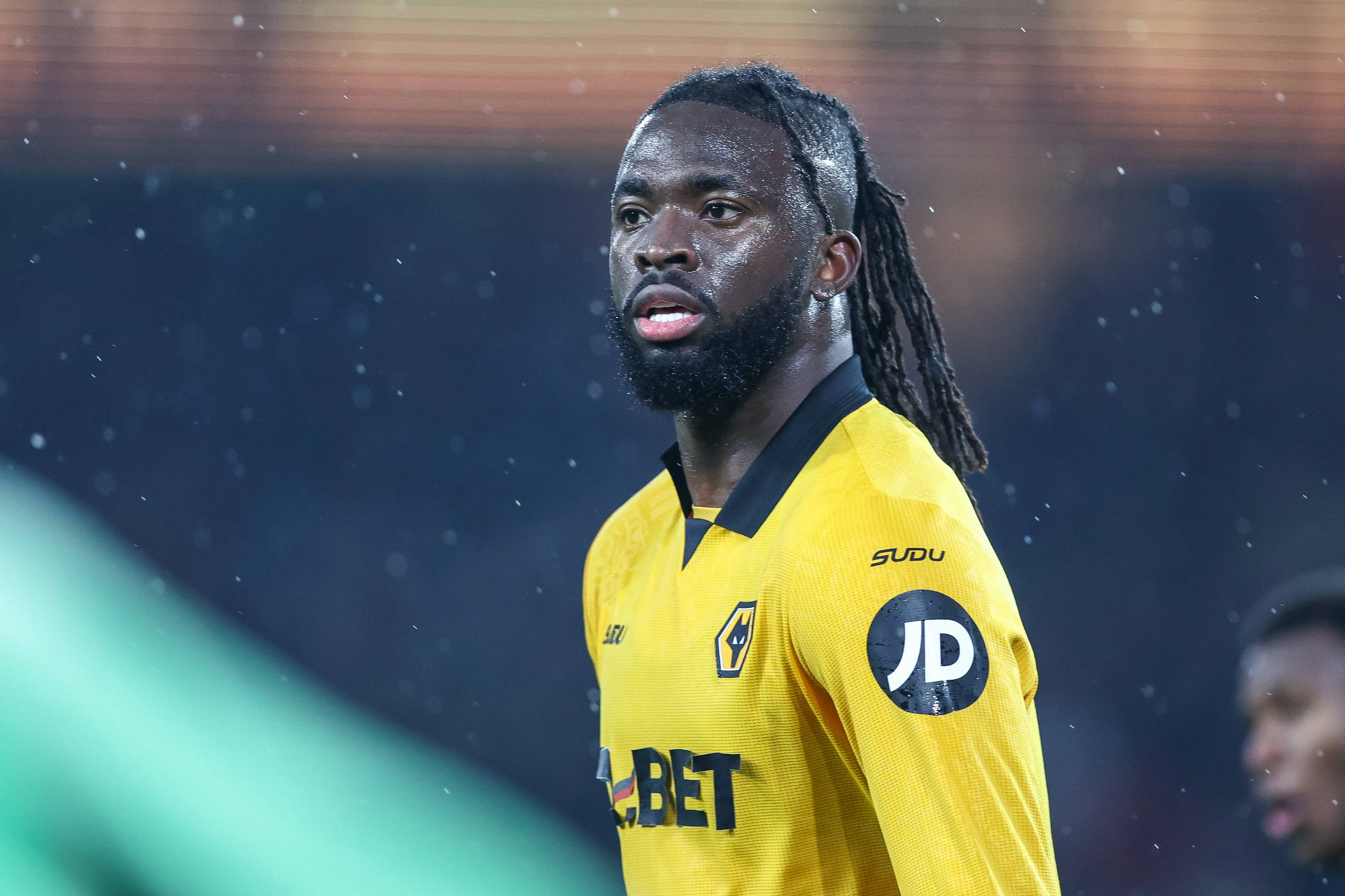 Tolu Arokodare gets ready for action during the Premier League match between Wolverhampton Wanderers and Arsenal at Molineux