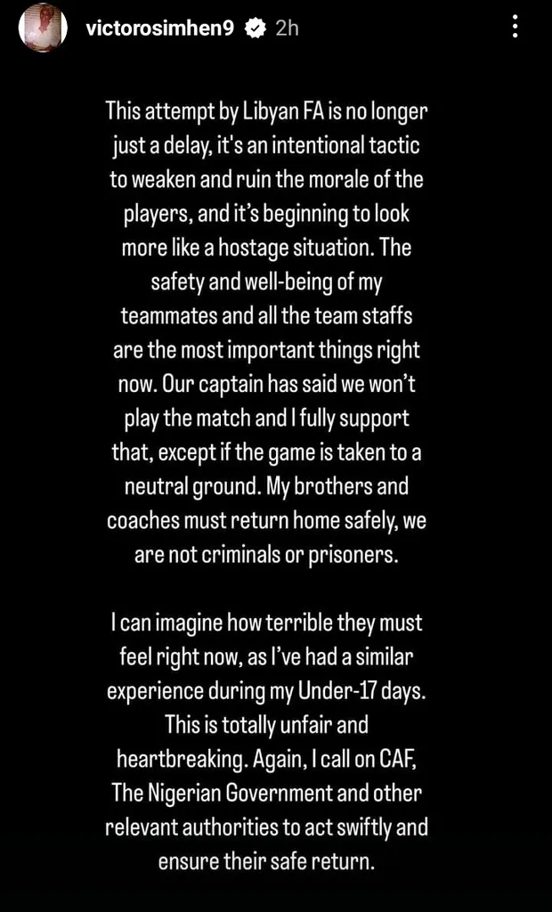 Libya vs Nigeria: 'They held the Super Eagles hostage' &ndash; Osimhen, stars, fans react to inhumane treatment