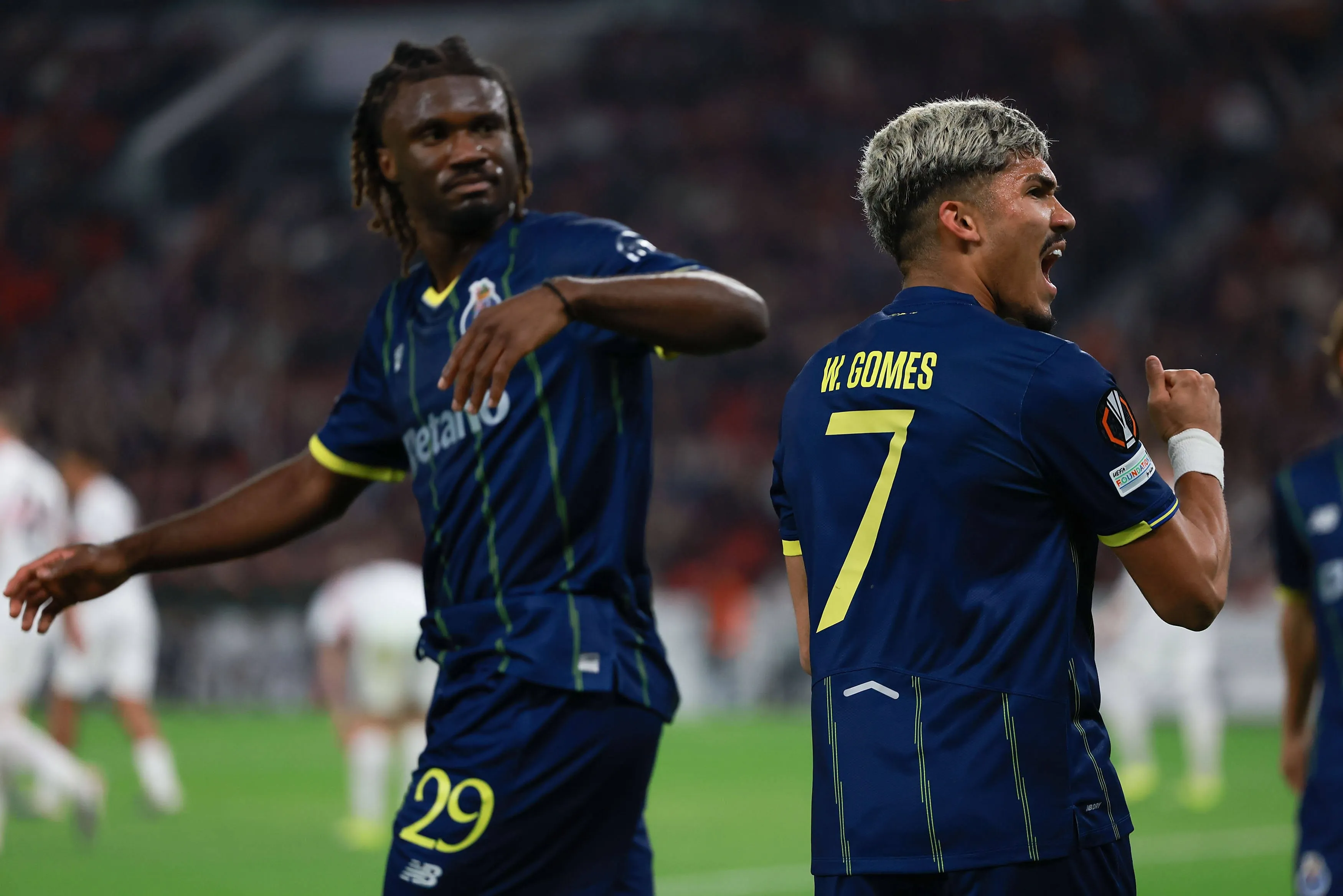  Terem Moffi FC Porto and Borja Sainz FC Porto , celebrate the Goal during the UEFA Europa League Round of 16 first leg soccer match between VfB Stuttgart and FC Porto at the Stuttgart Arena