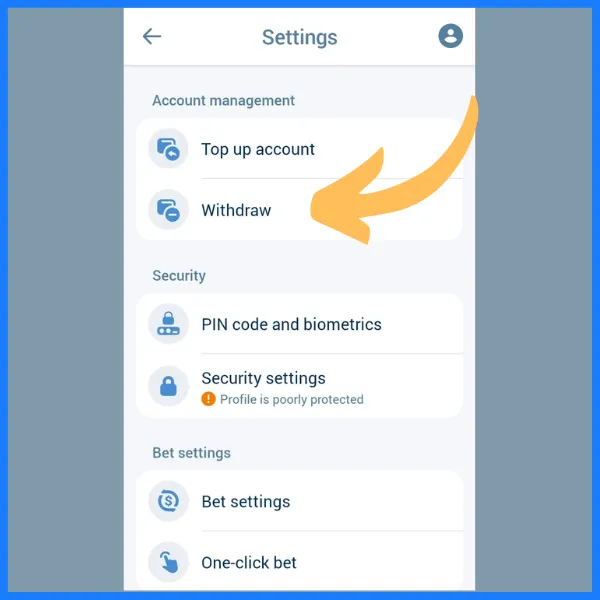 how to withdraw money from 1xbet step 3
