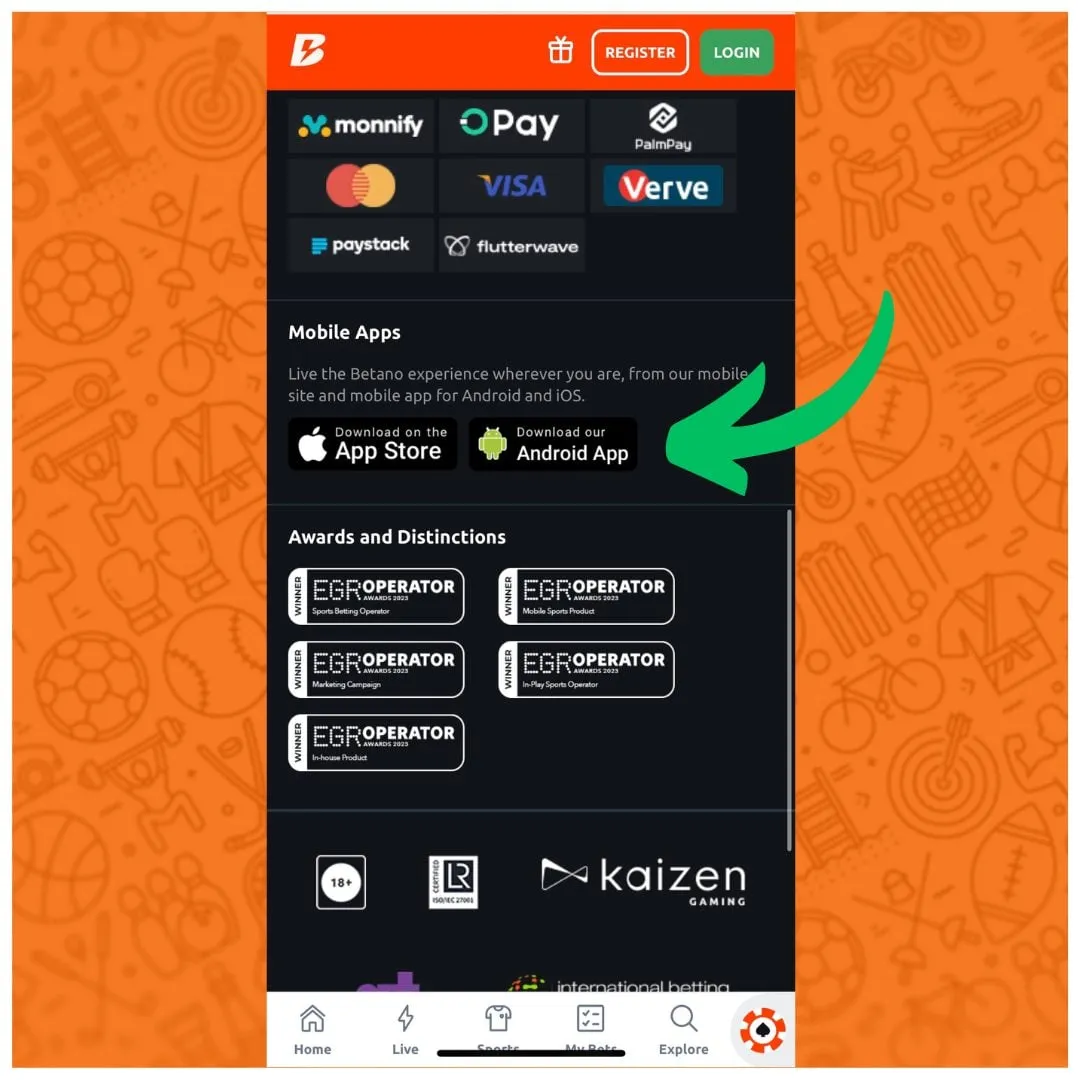 Betano app for Android