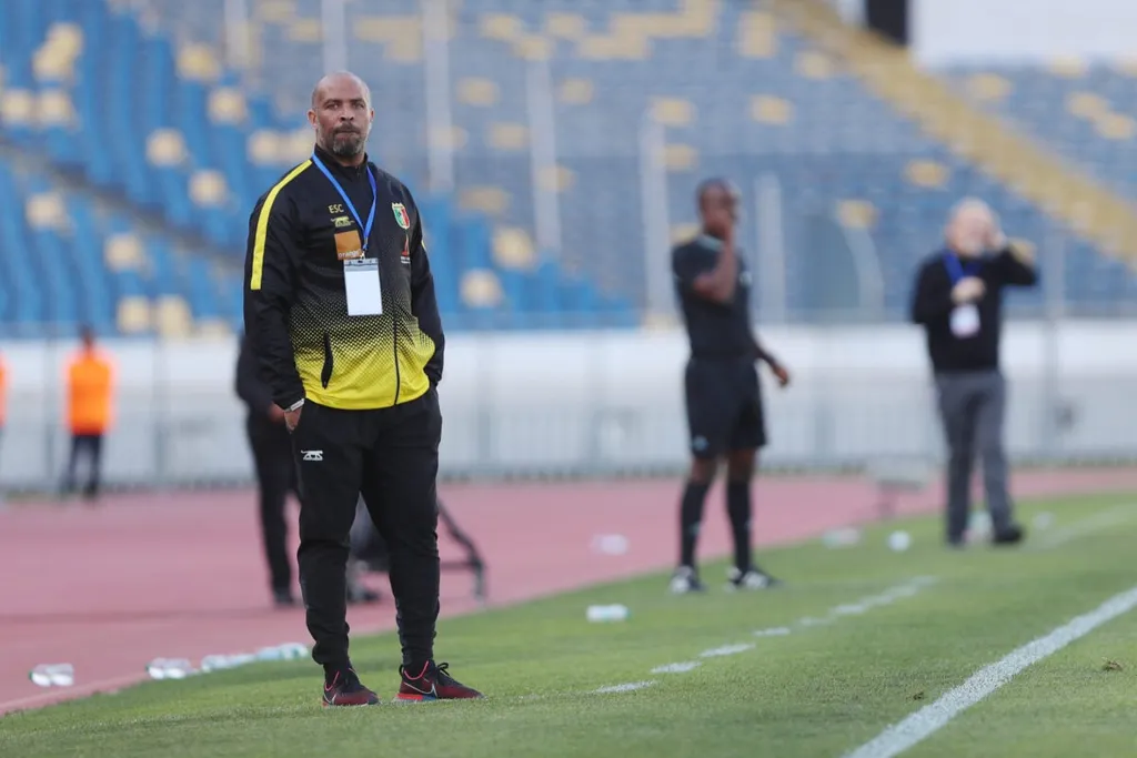 Eric Chelle on the sidelines for Mali AFCON 2024