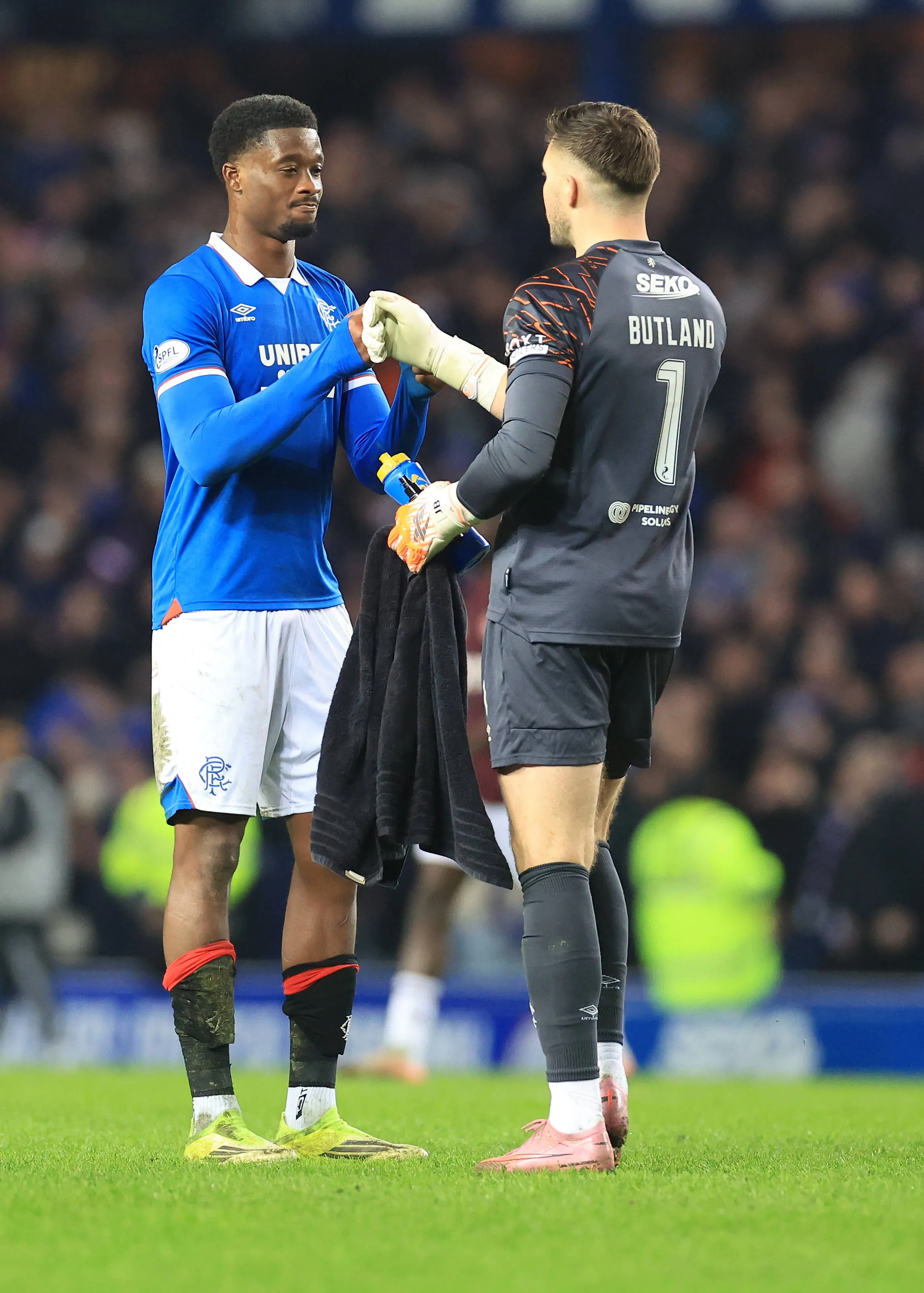 Nigeria and Rangers stars Emmanuel Fernandez and Jack Butland