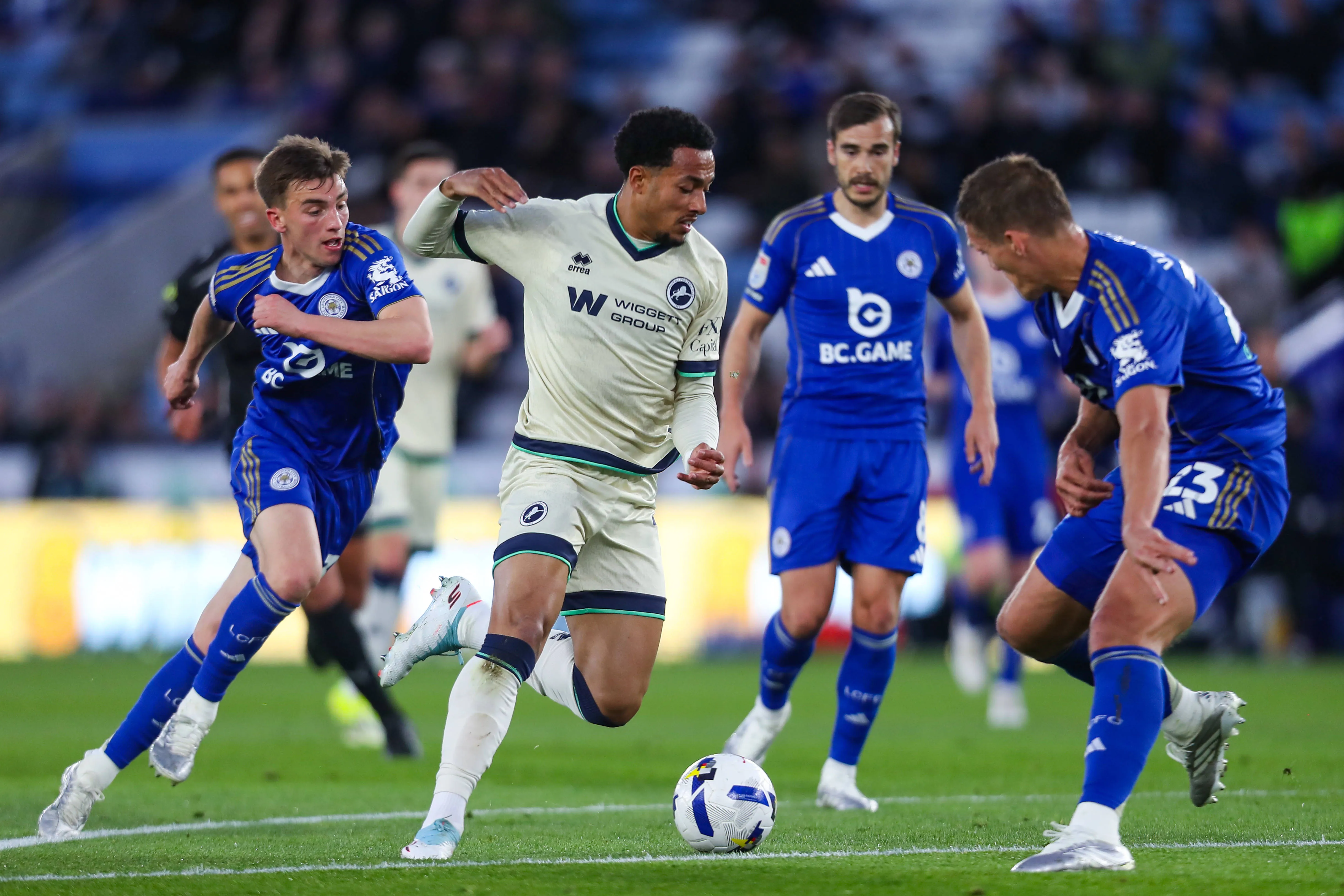 Femi Azeez Of Millwall in action during the Leicester game 