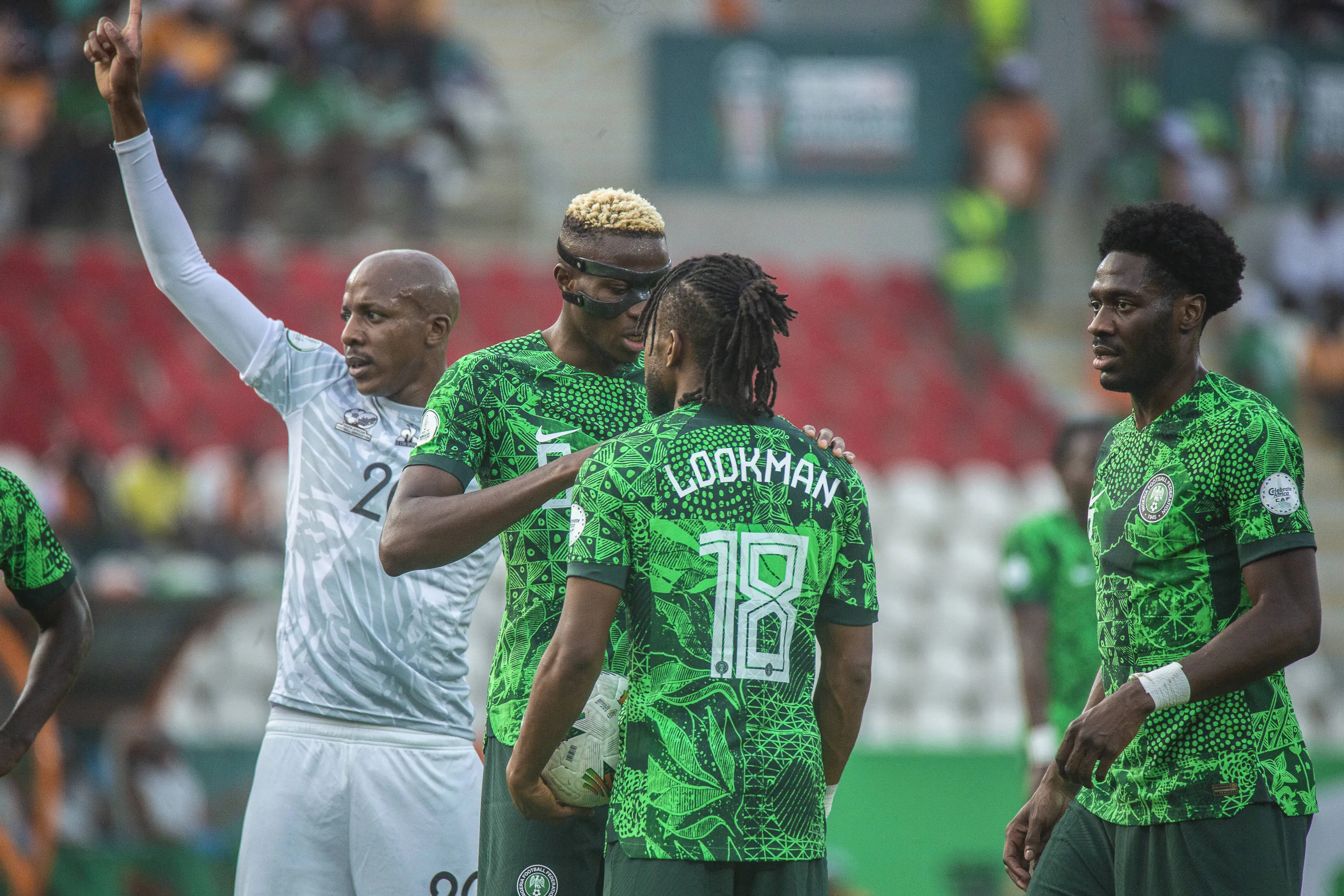 Super Eagles stars Victor Osimhen Ademola Lookman and Ola Aina