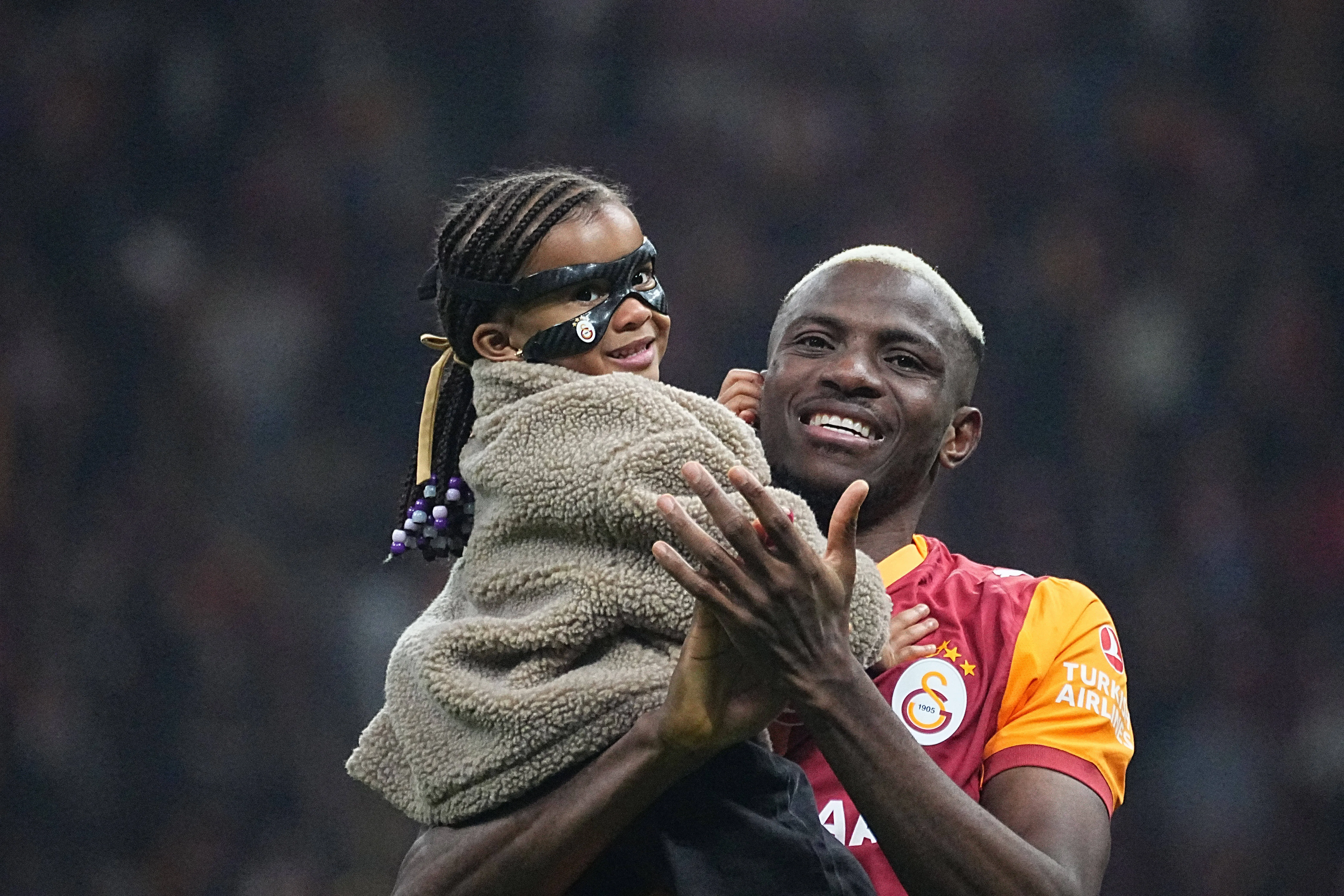 Victor Osimhen of Galatasaray and his daughter celebrates
