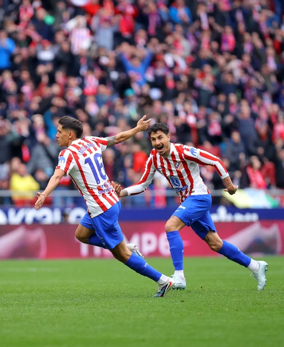 Nahuel Molina celebrates goal for Atletico Madrid 
