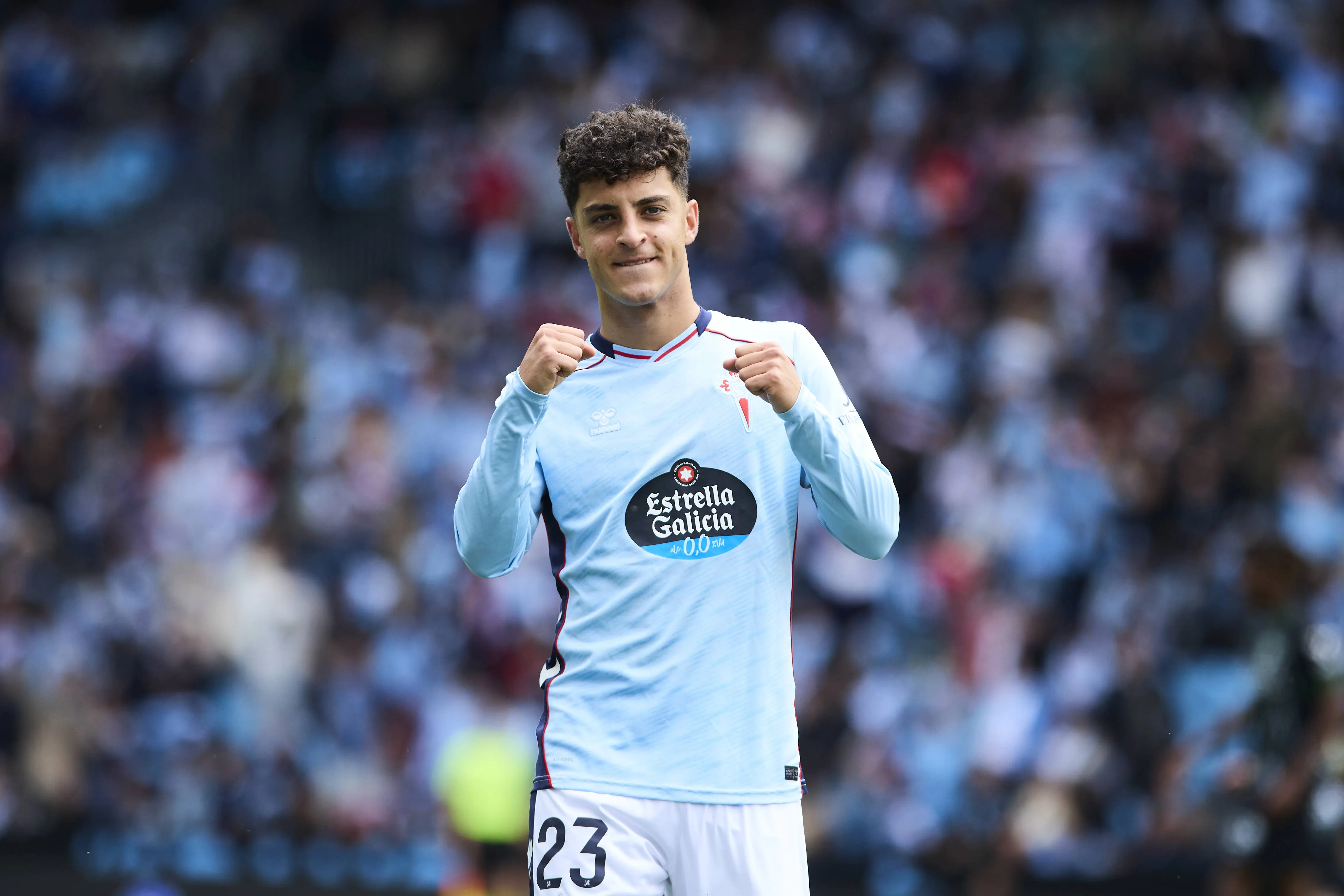 Hugo Alvarez of Celta de Vigo celebrates