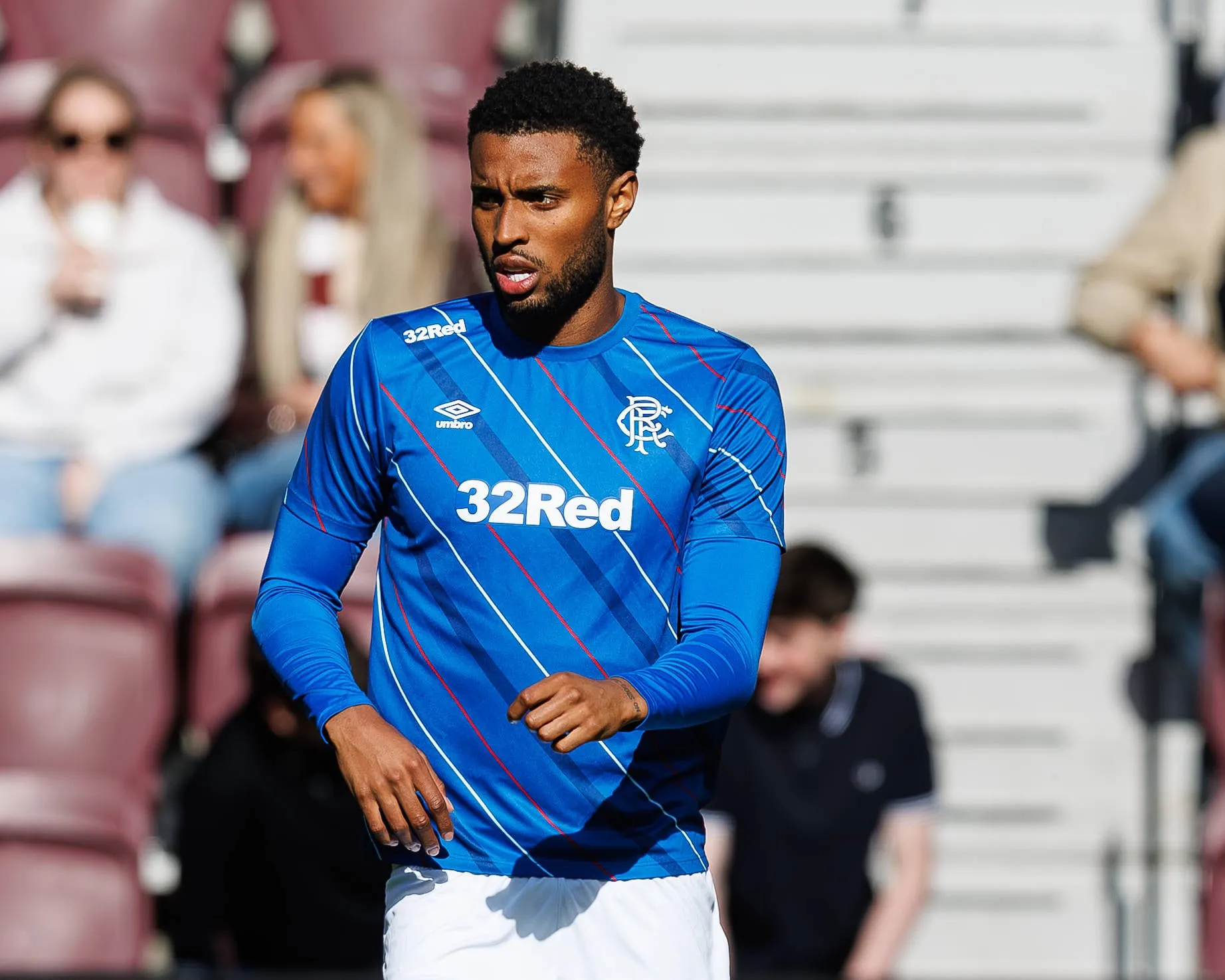 Scottish Premiership Football, Heart of Midlothian versus Rangers Youssef Chermiti of Rangers warms up ahead of kick off