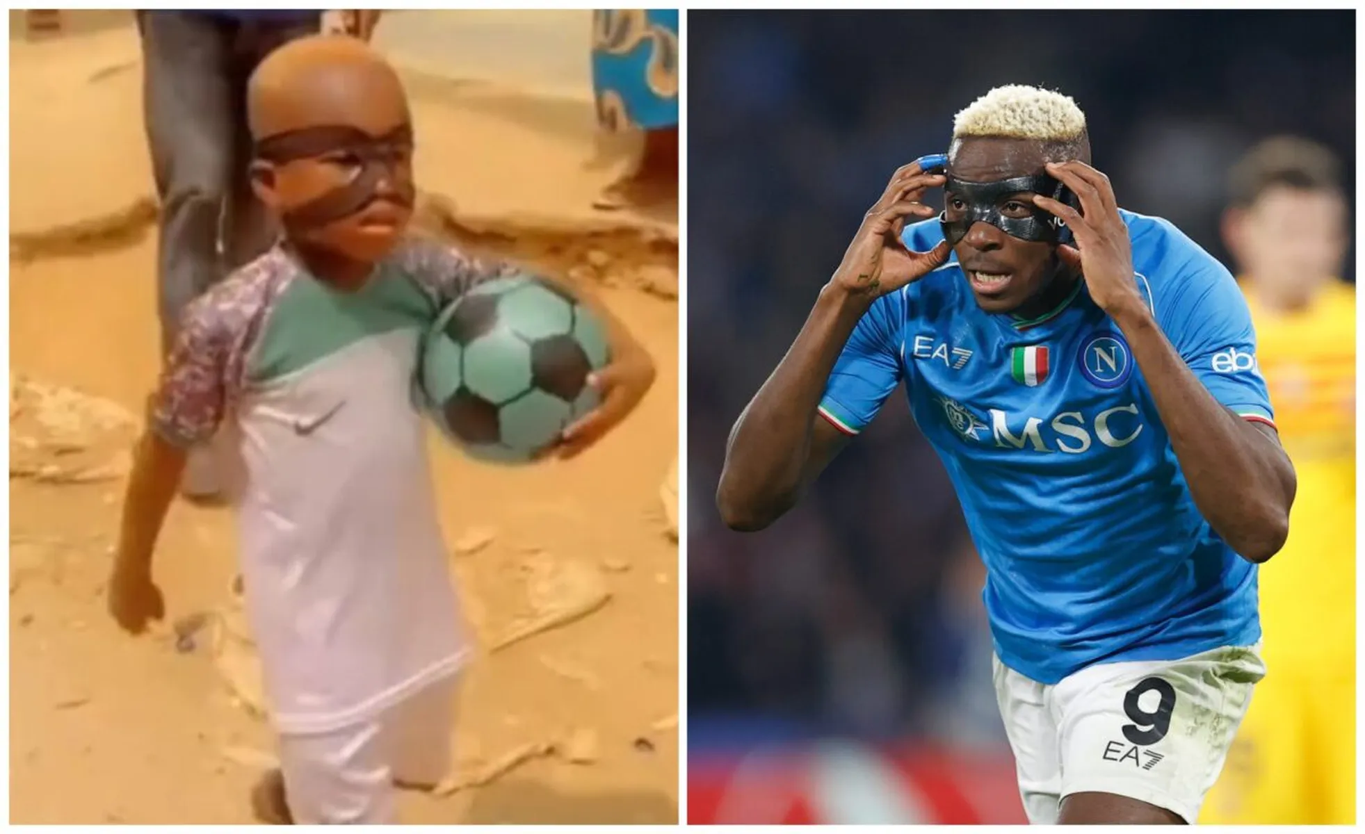 Victor Osimhen blesses young fan who went viral for imitating his looks with ₦2.5 million