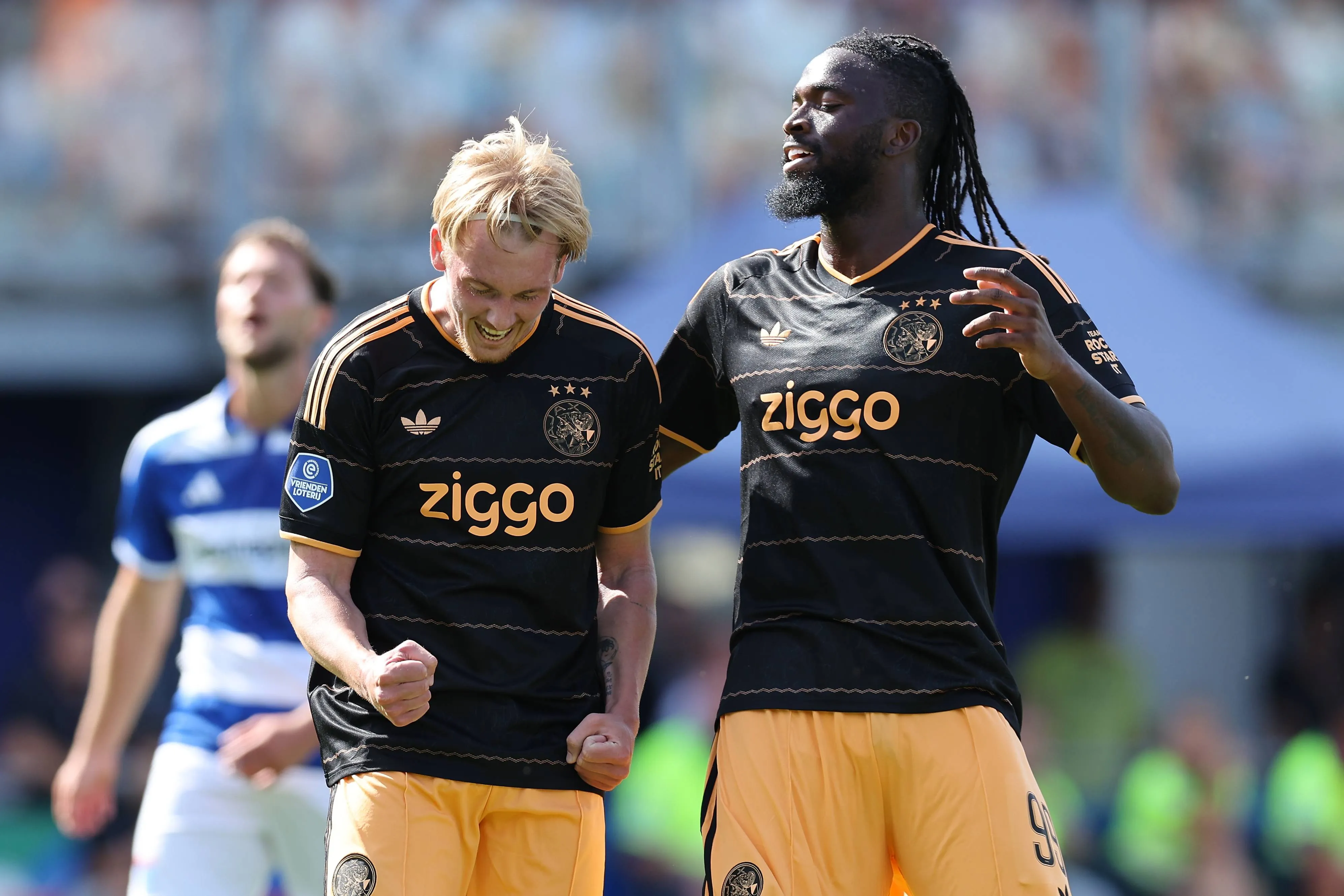 Ajax Amsterdam midfielder Julian Brandt celebrates the goal Tolu Arokodare