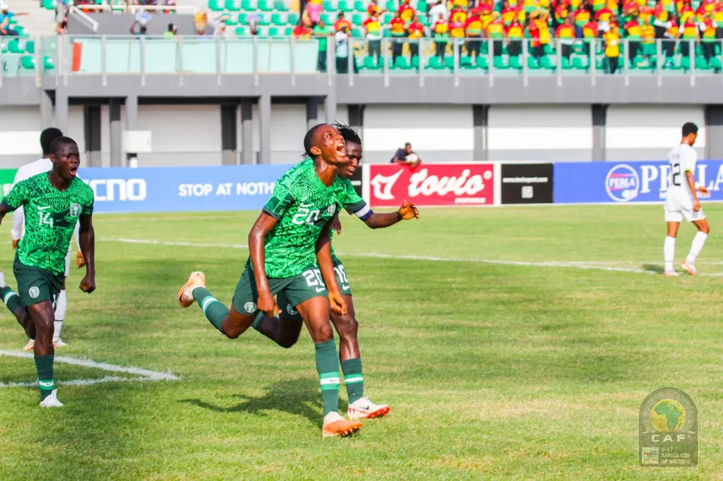 Imrana celebrates his goal against Ghana
