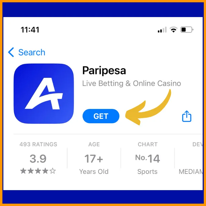 Paripesa app iOS