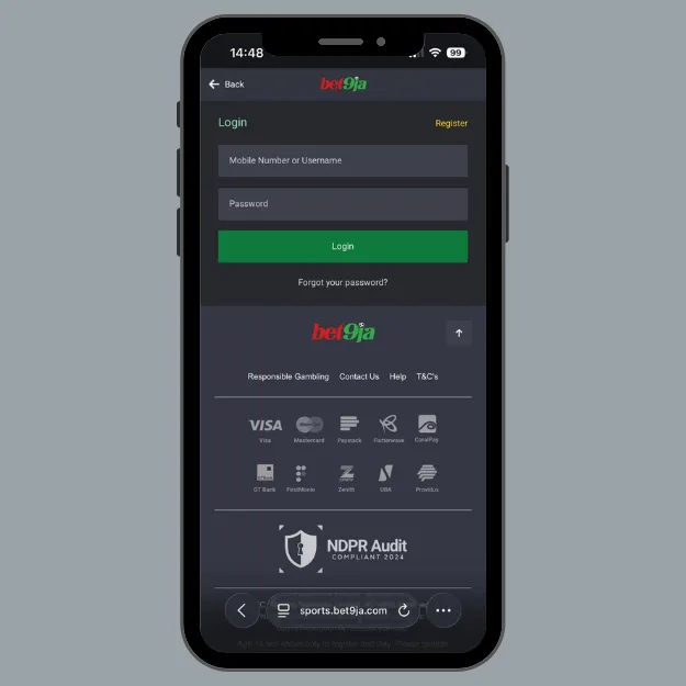 BET9ja registration login