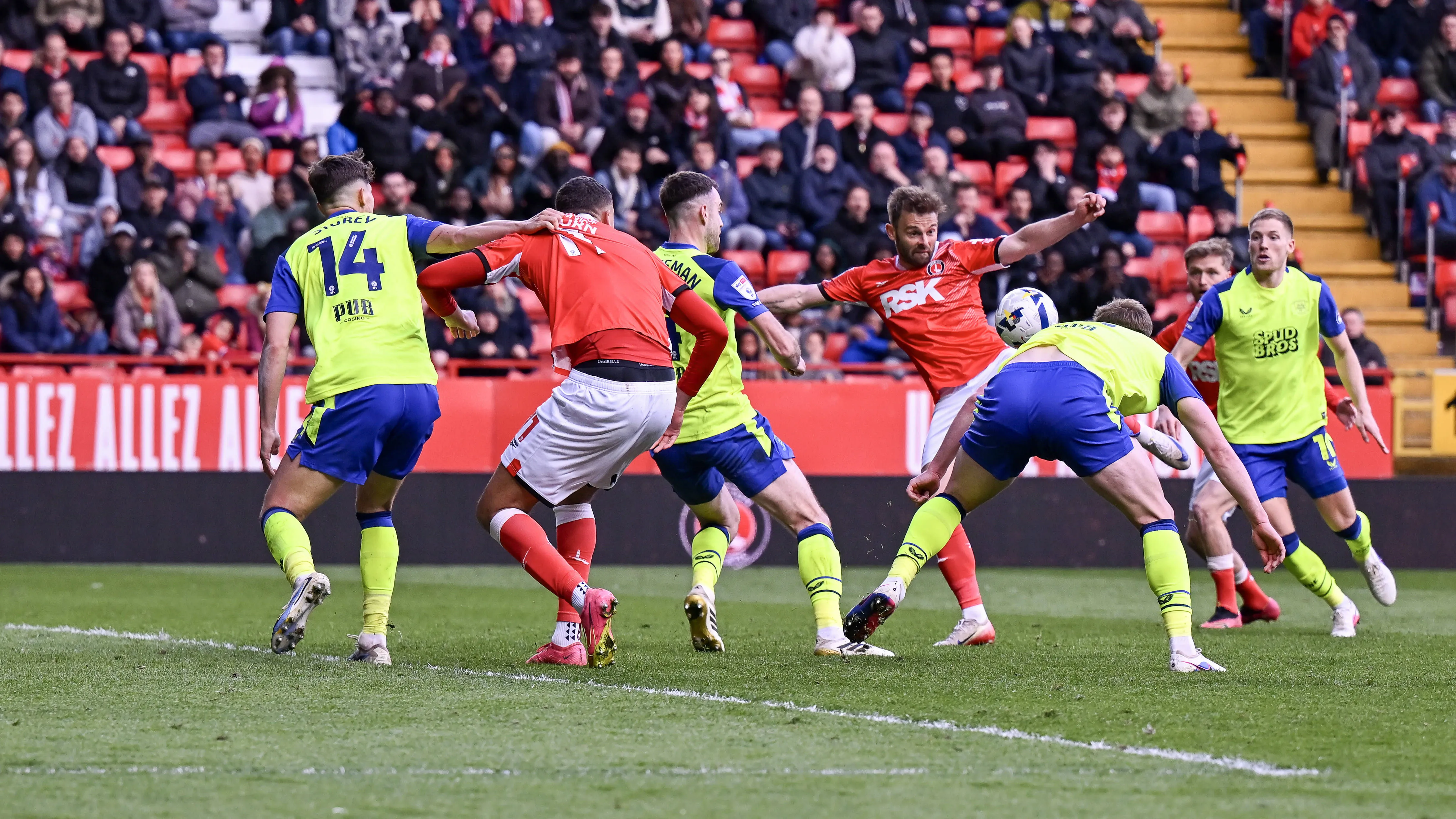 Matthew Godden of Charlton Athletic shoots against Preston North End